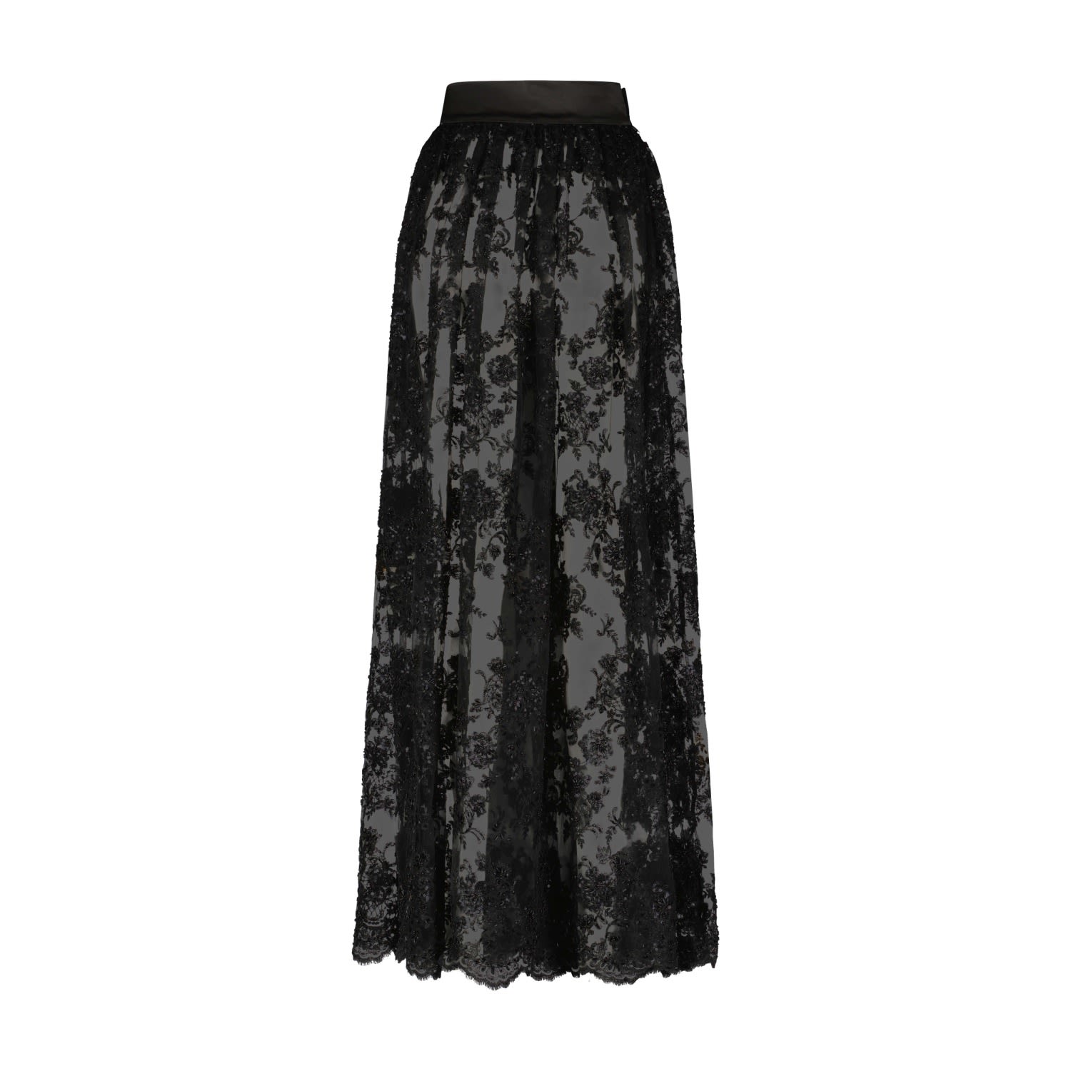 Monique Singh Women's Black Embroidered Lace Skirt In Black