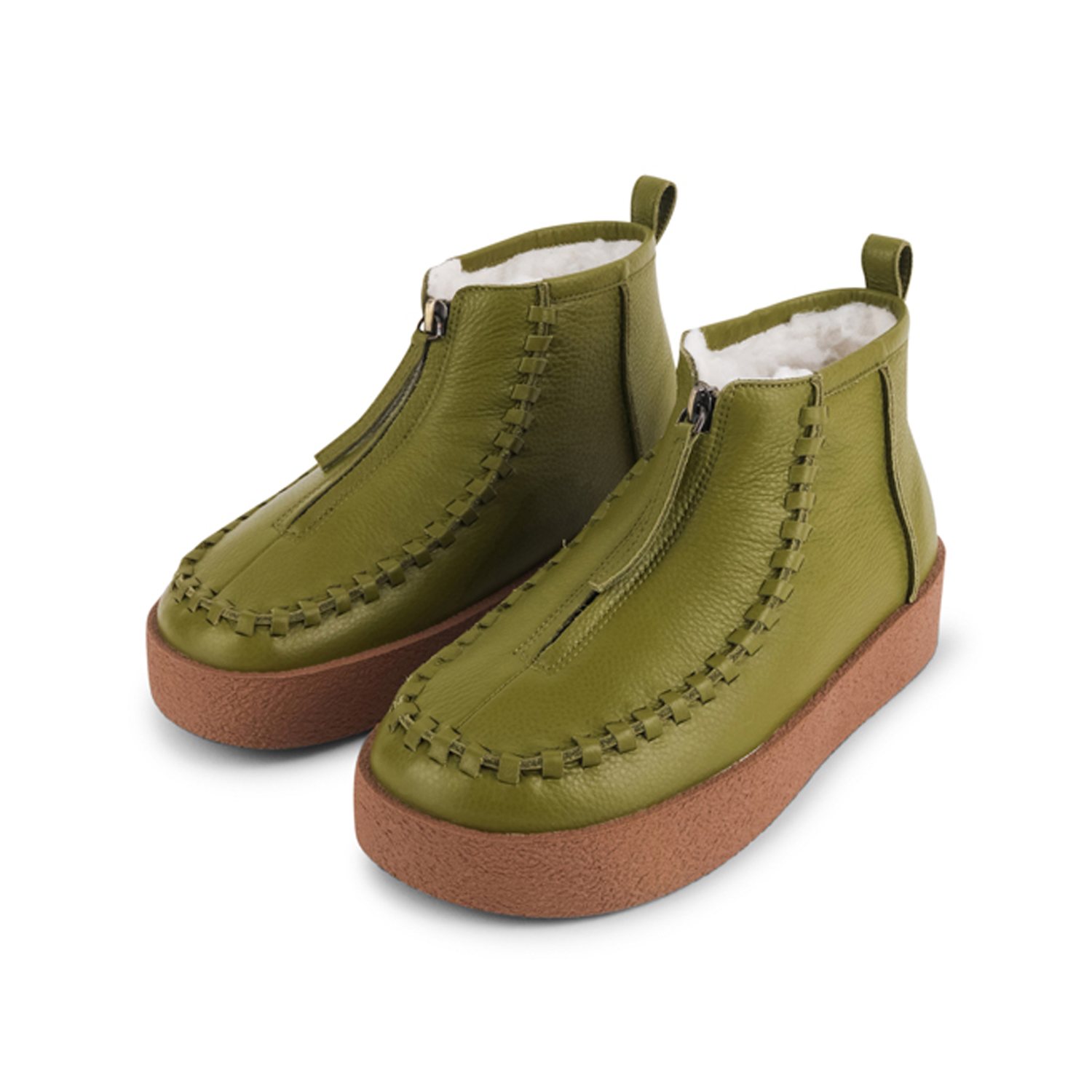 Intentionally Blank Women's Tam Tam Faux-fur Lined Leather Ankle Boot-green