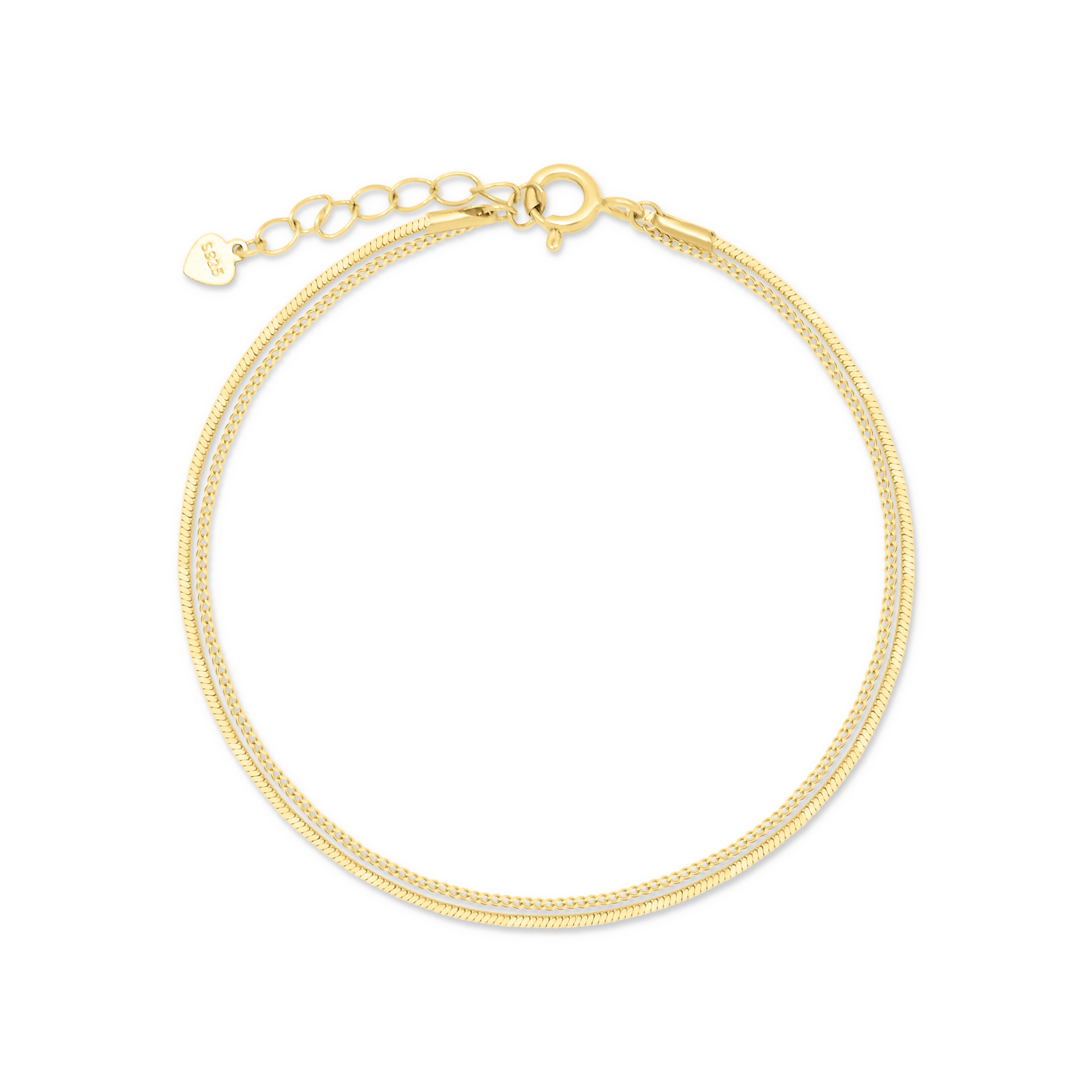 Esterah Women's Gold Double Chain Bracelet