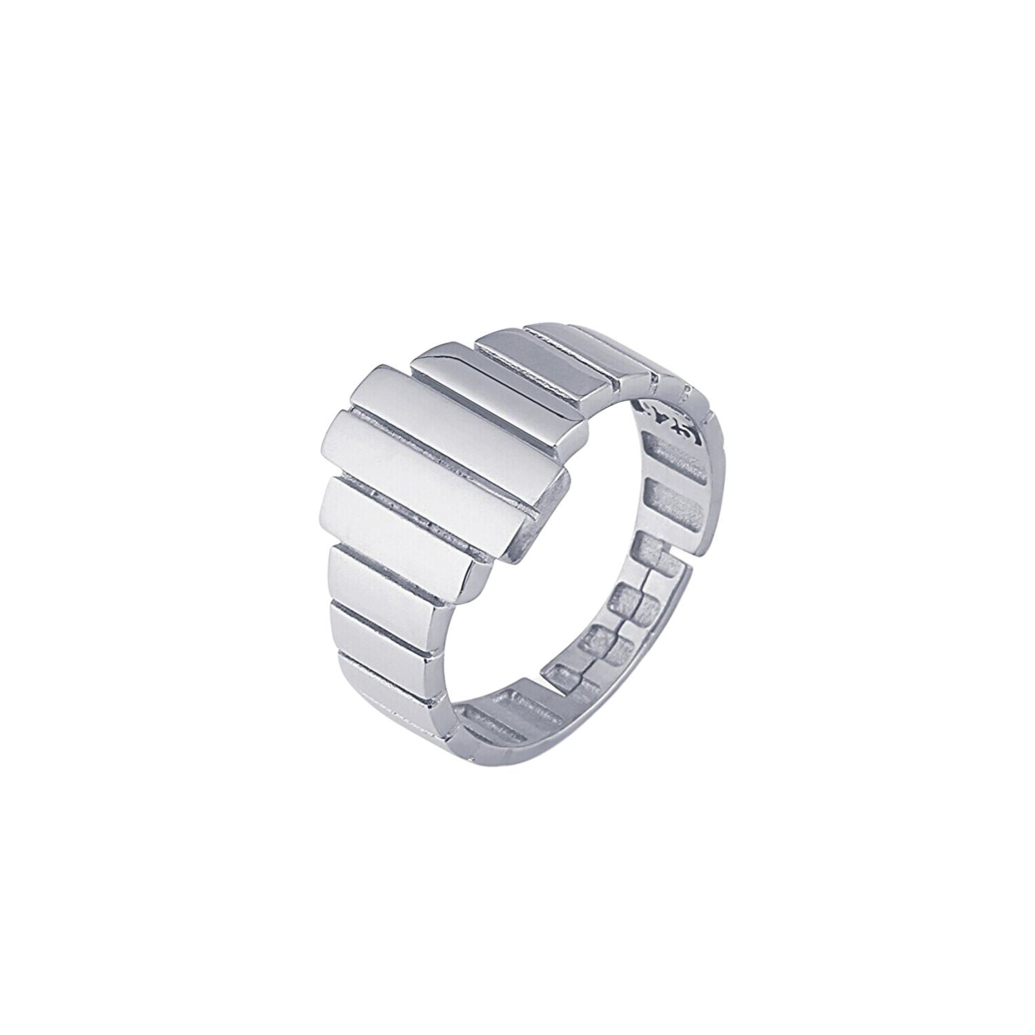 Spero London Women's Multi Layered Rectangular Sterling Silver Ring - Silver In Silver