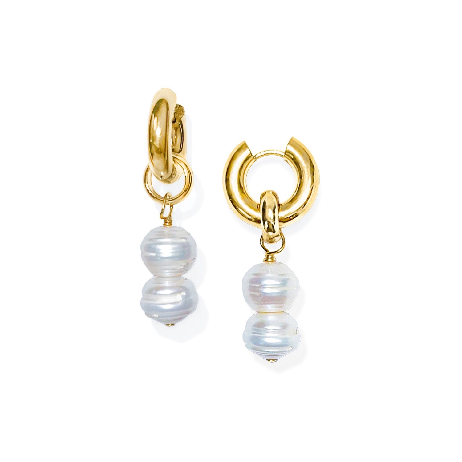 Lux Betty Pearl Hoop Earrings