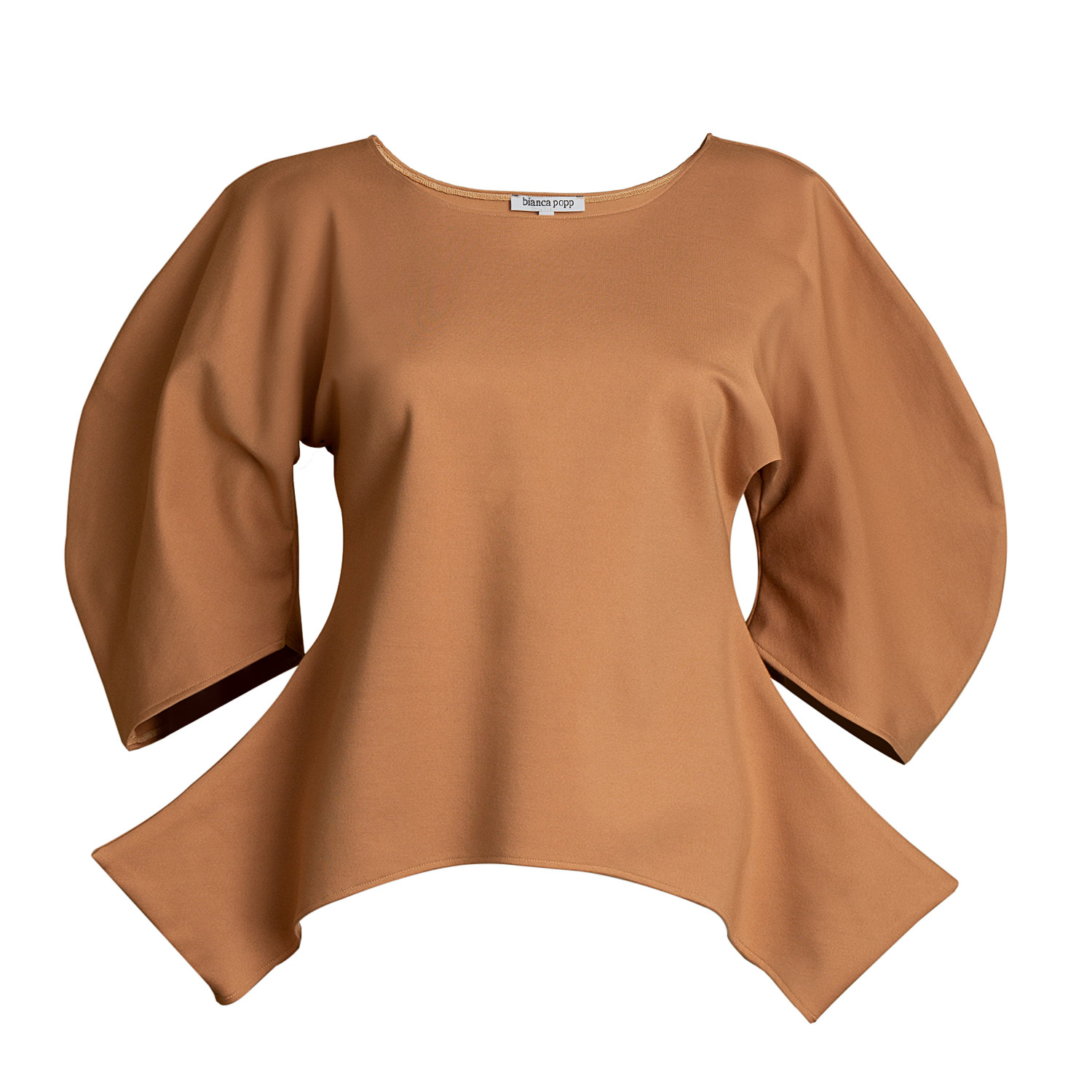 Bianca Popp Women's Neutrals Puff Blouse With Flaps In Nude In Brown