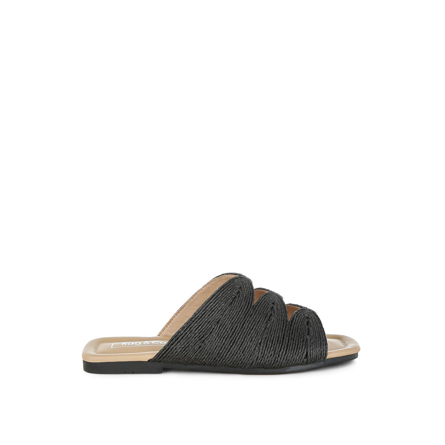 Rag & Co Daisy Doe Slide Sandal In Black