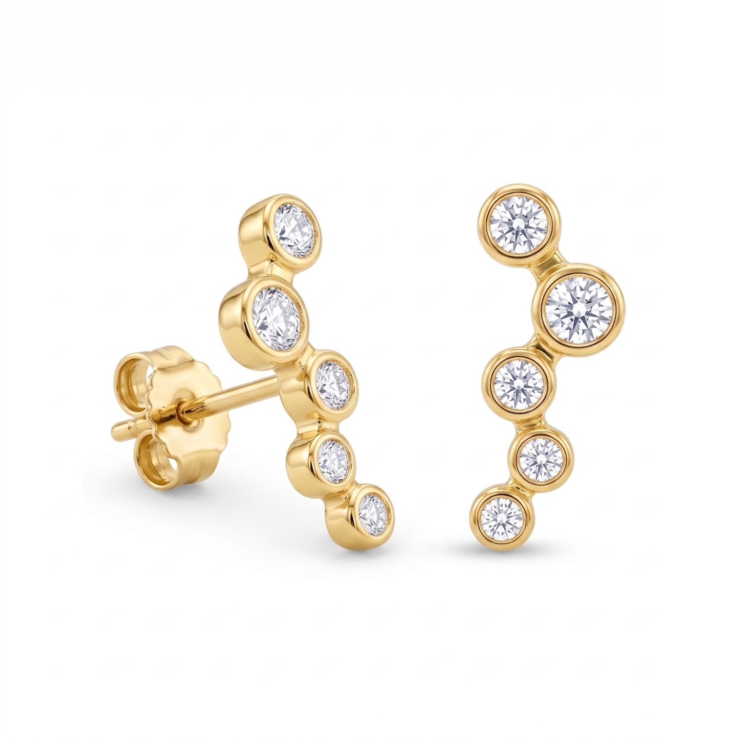Women's Star Cluster Stud Earring Sterling Silver - Gold | Spero London