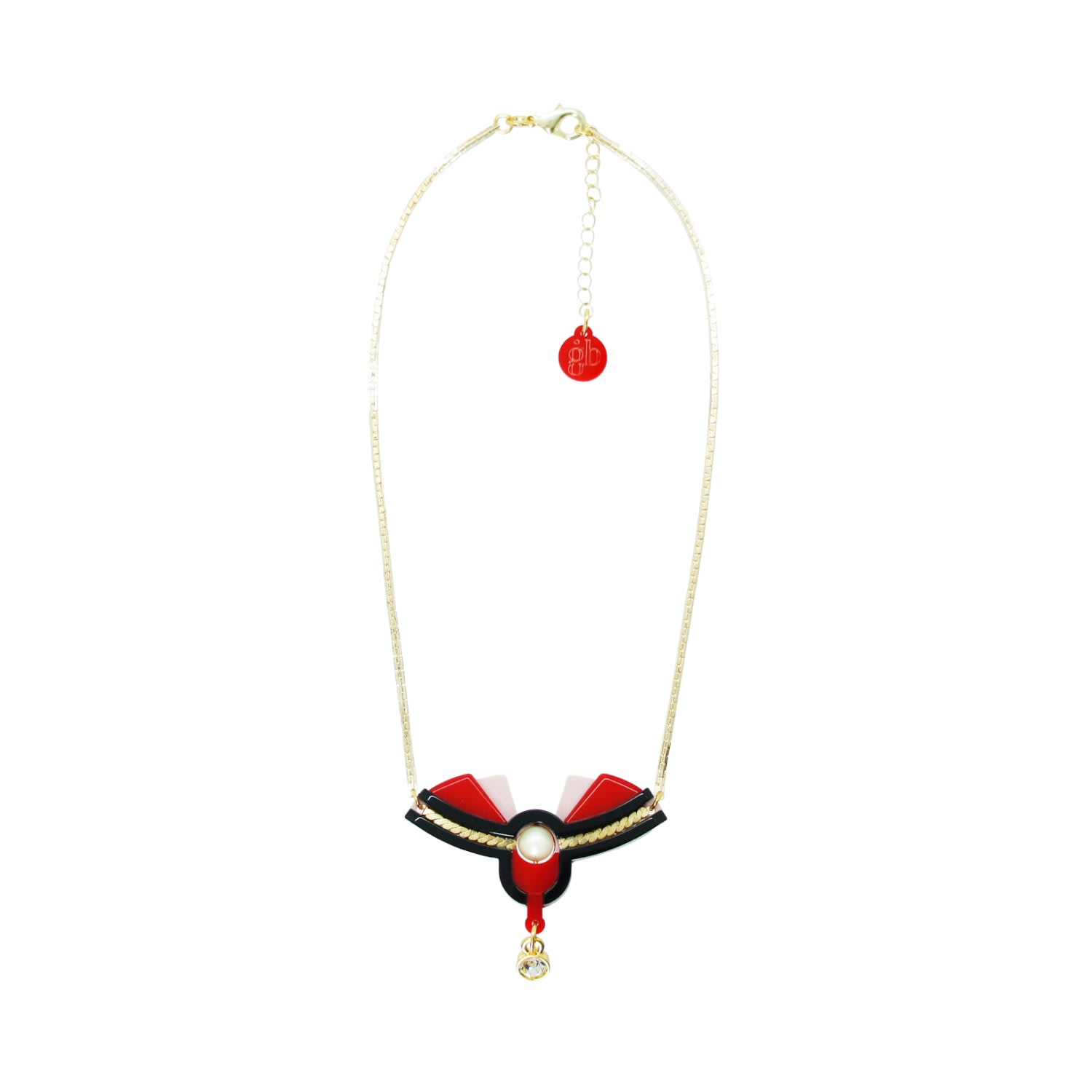 Gissa Bicalho Women's Acrylic Handmade Necklace Alamanda Red In Multi