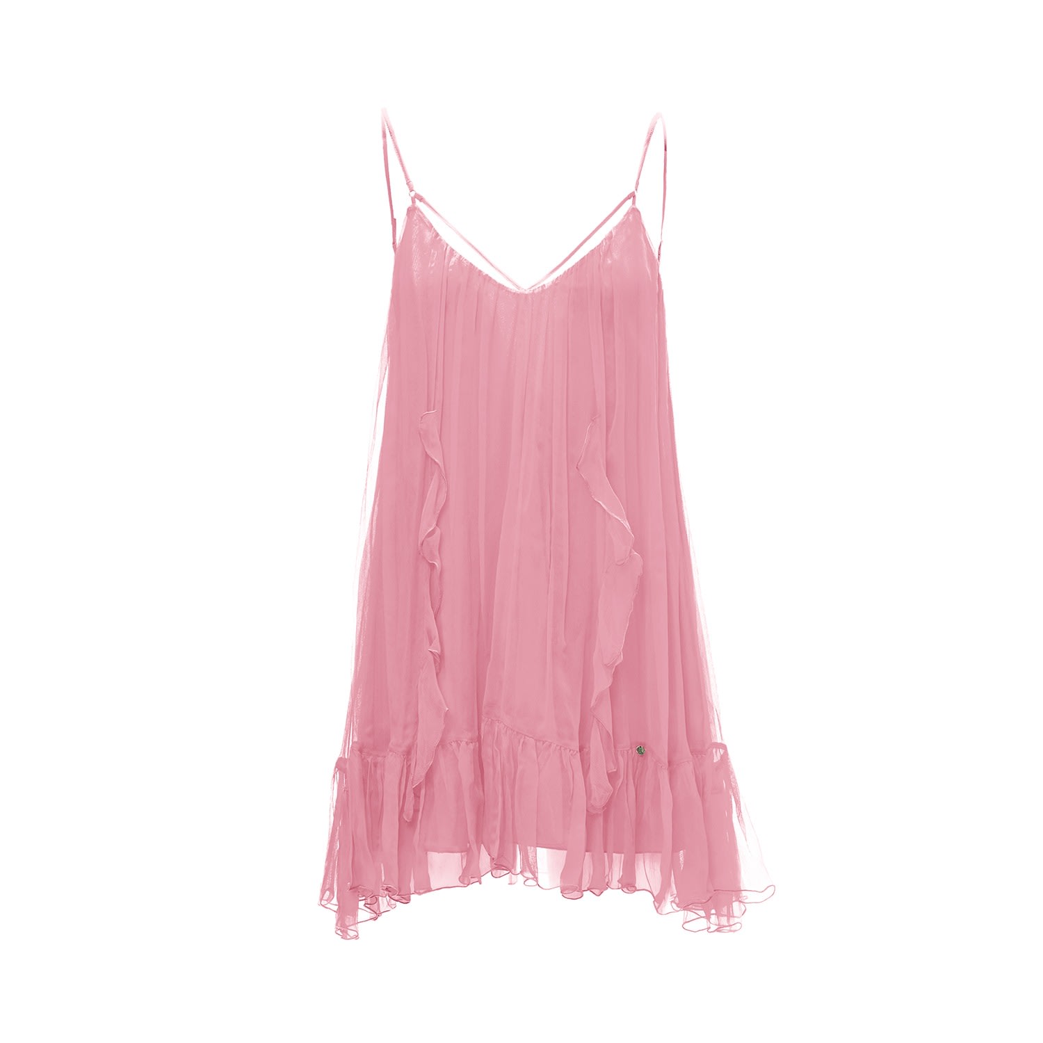 Nissa Women's Neutrals Backless Silk Mini Dress Light Pink In Pink