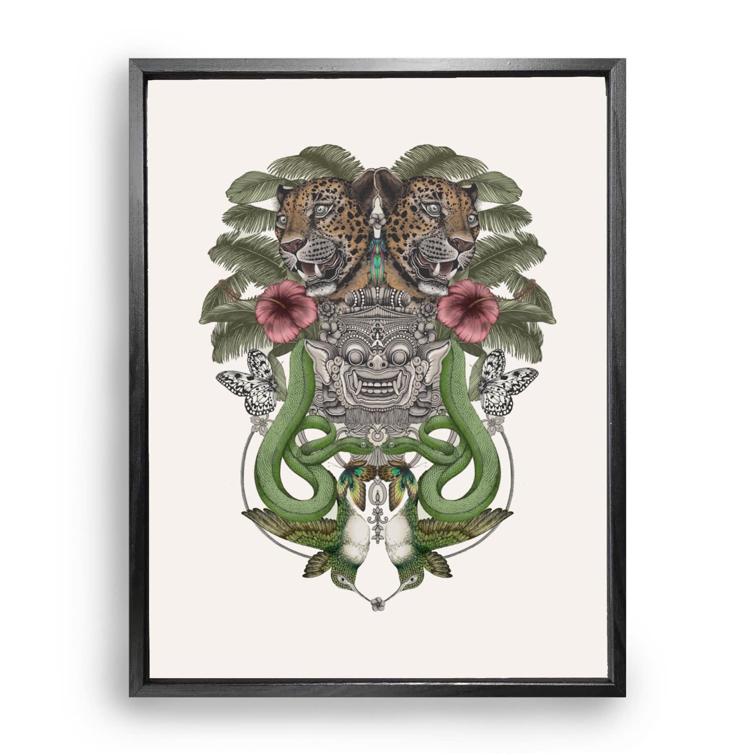 Emily Carter Antique Balinese Jungle Fine Art Print - A4 In Green