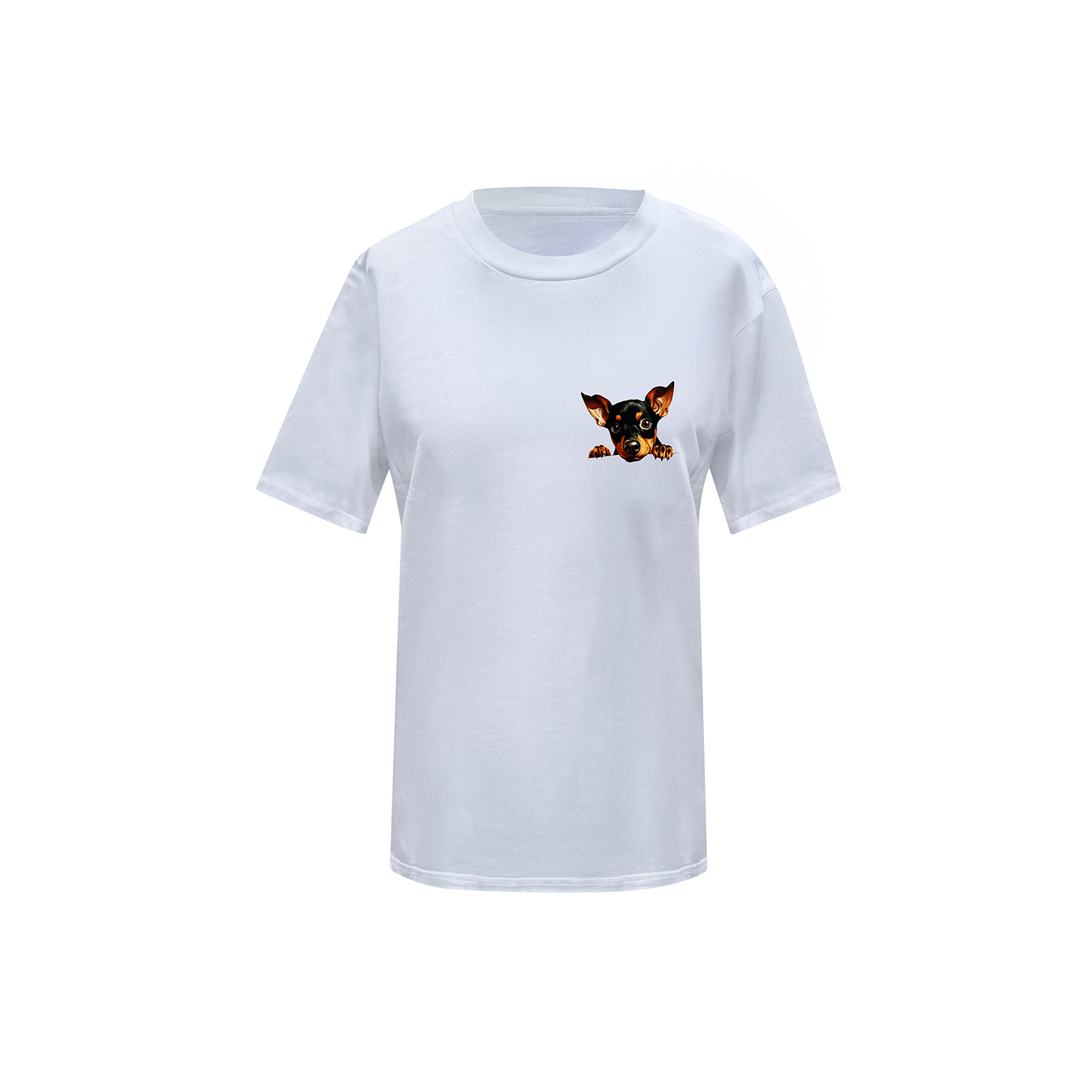 Toma Women's Dog Lover White T-shirt Number Three In White