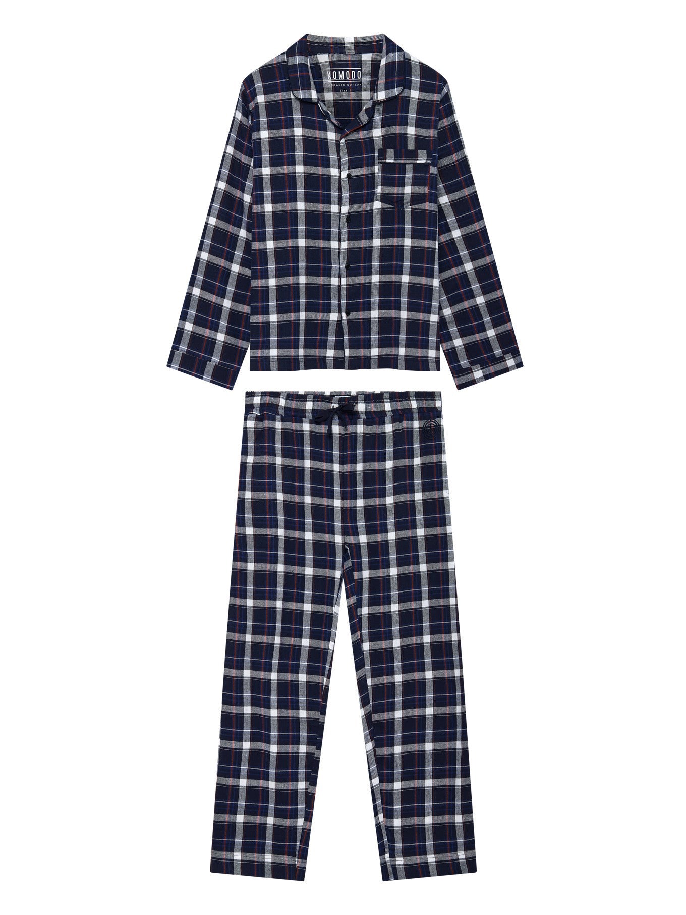 Komodo Blue Jim Jam - Womens Gots Organic Cotton Pyjama Set Dark Navy In Blue