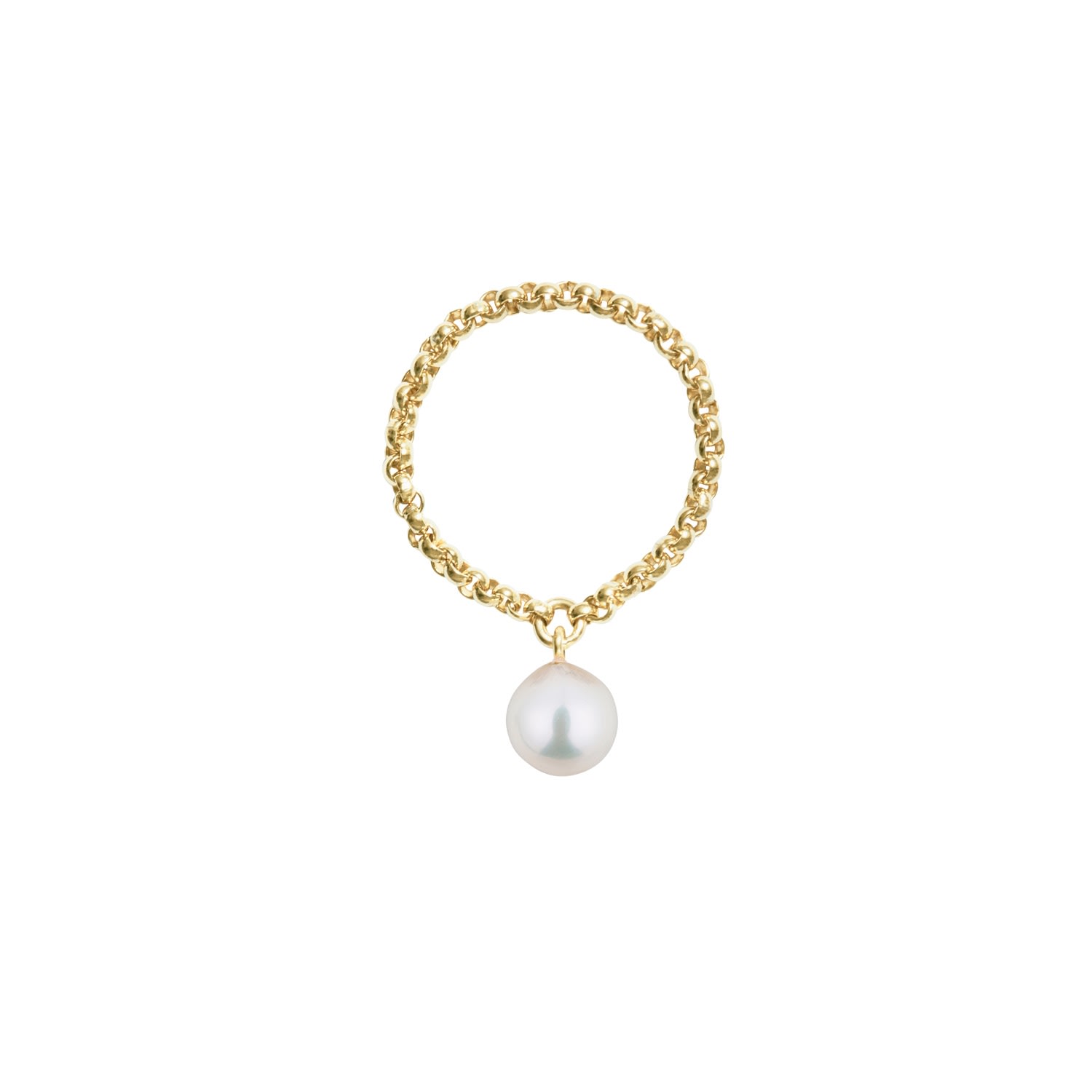 Women’s Gold / White Aila Pearl Chain Ring - Gold Ora Pearls