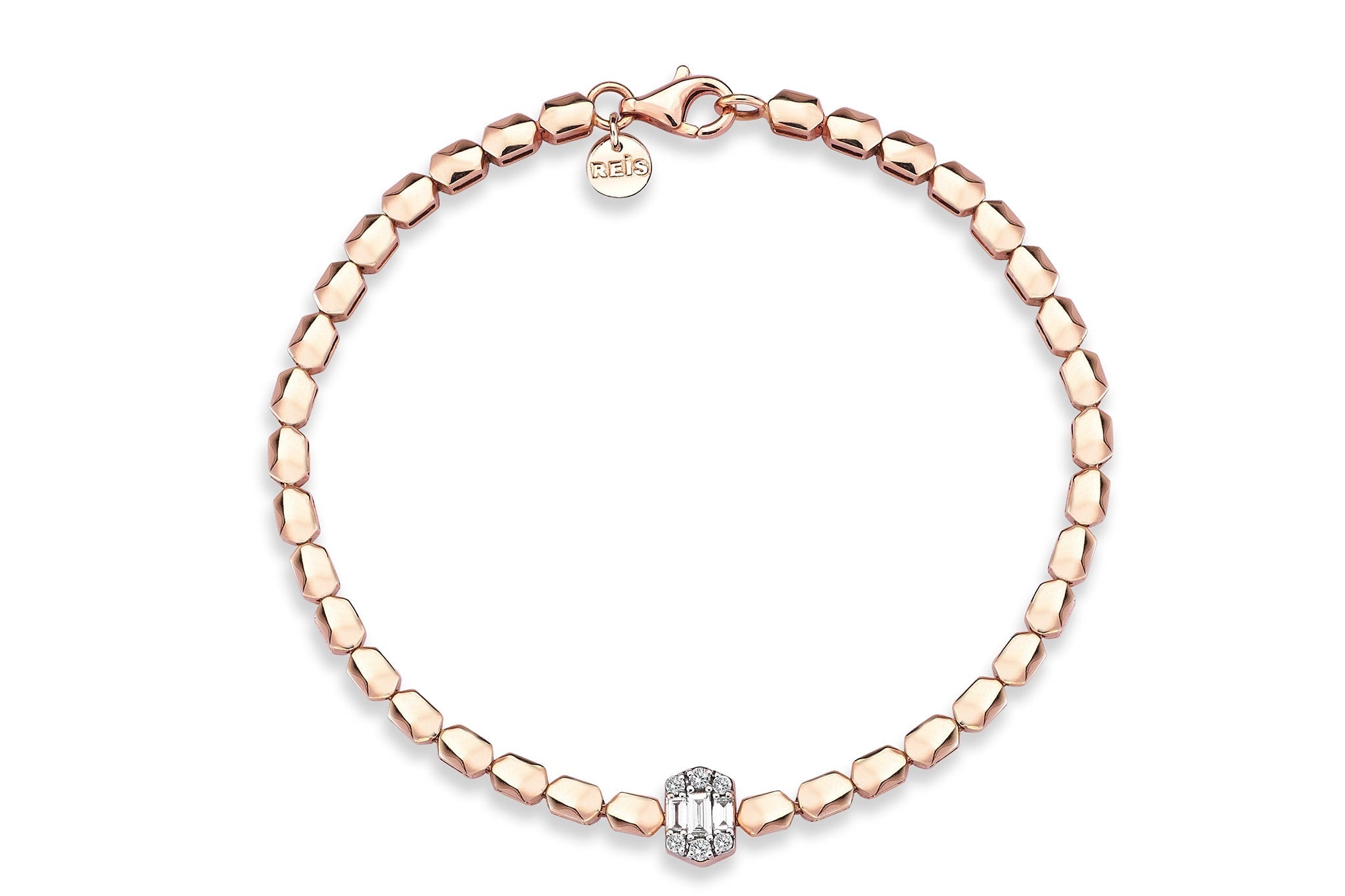 Reis Jewellery Women's Rose Gold Grande Bangle Diamond Bracelet In Gold