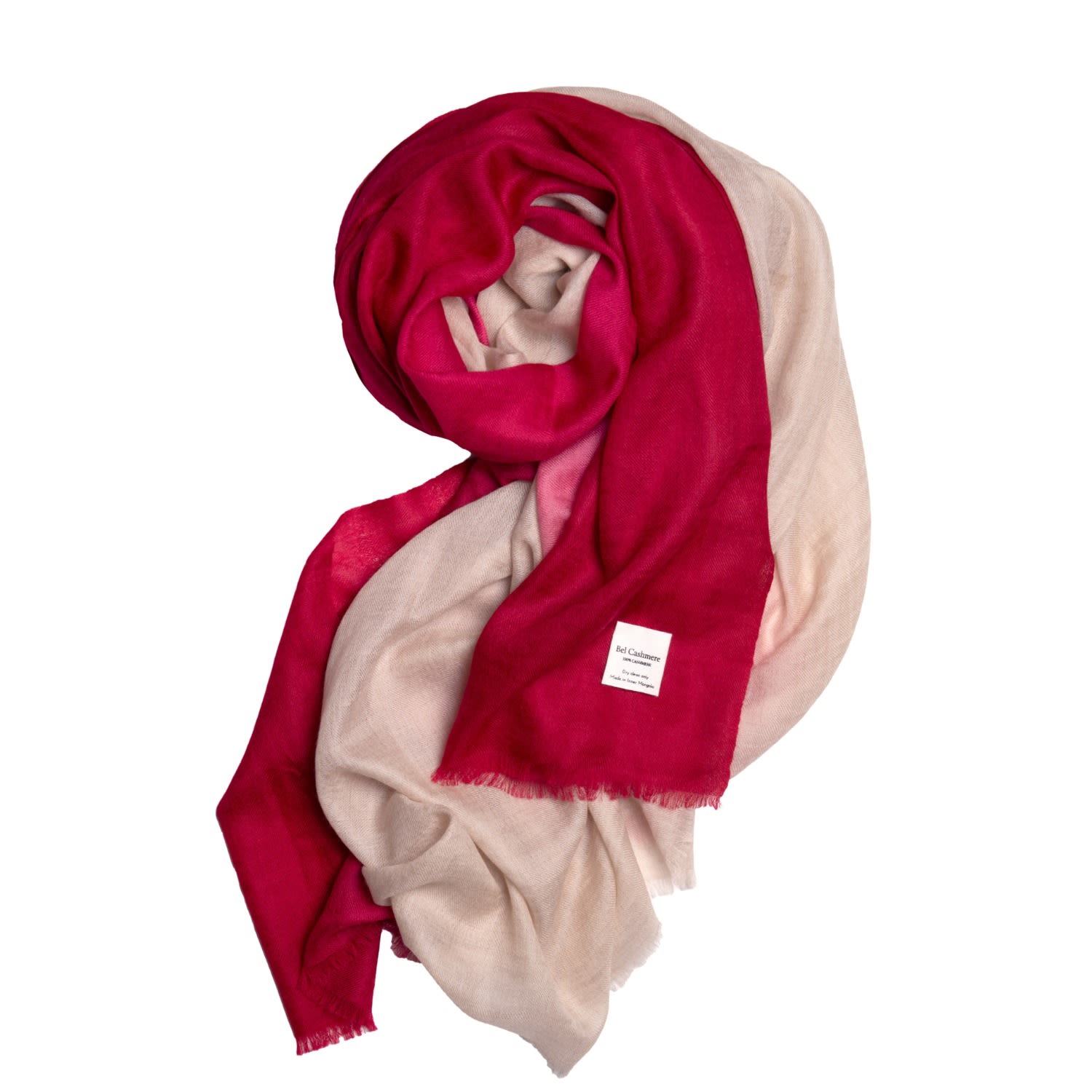 Bel Cashmere Women's Light Cashmere Foulard In Red Degraded In Red