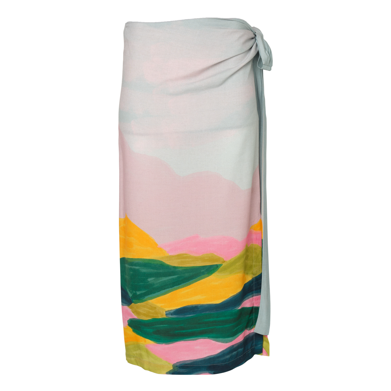 Tiger And The Monkey Women's Blue / Purple The Tizi Ecovero Viscose Printed Pareo Skirt In Multi