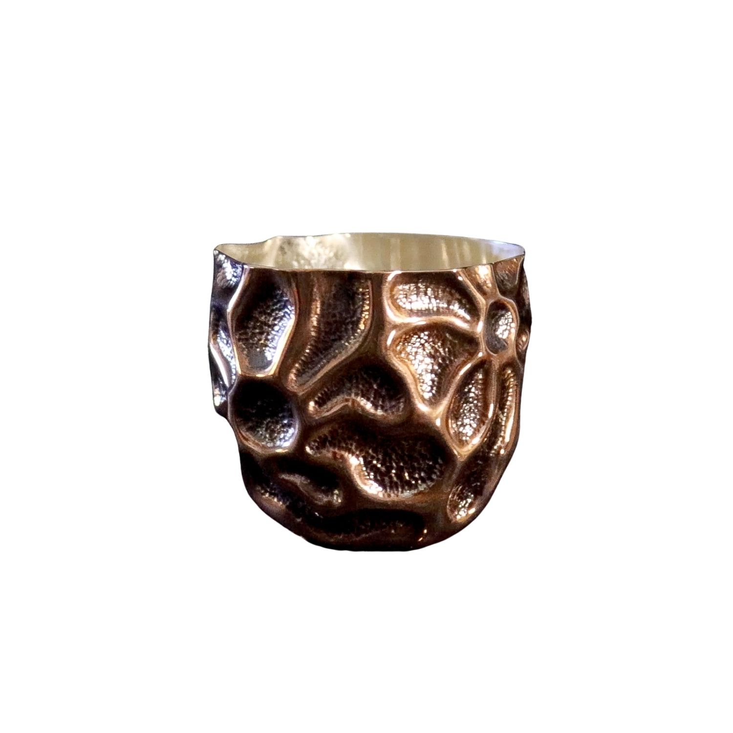 Anatoliacraft One Of A Kind Handmade Chased Copper Mug Tumbler In Brown