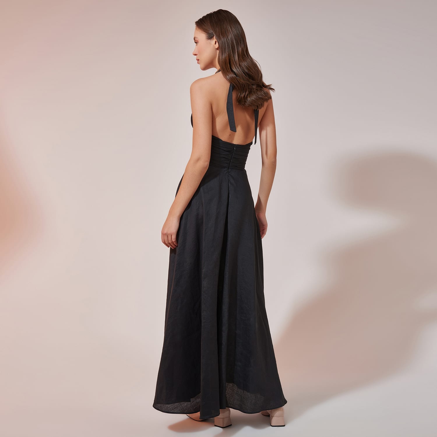 chinese dress ladies Linen Maxi Beach Dress Livia XXS / Cloudy Blue main image 1