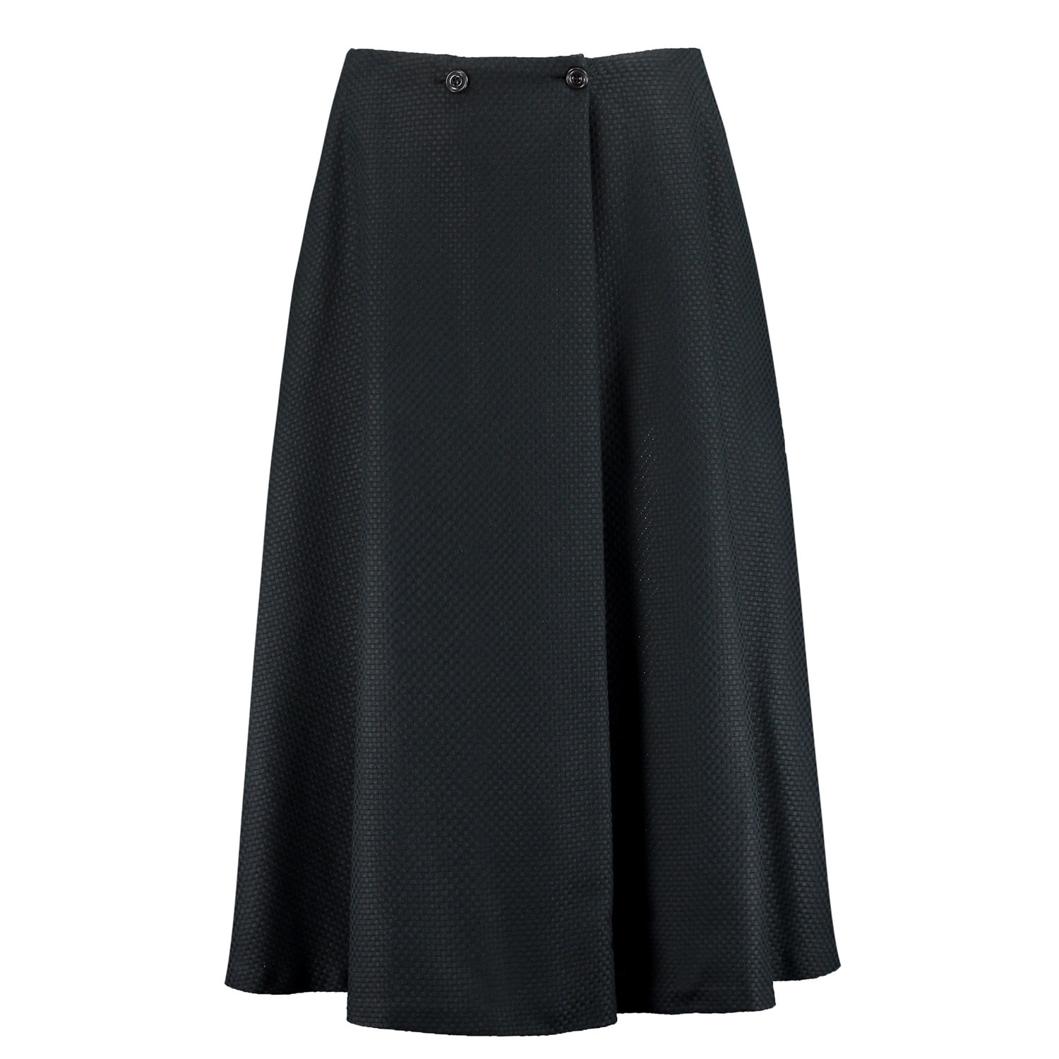 Women’s Midi Skirt In Black Organic Structured Cotton Small I’mdividual