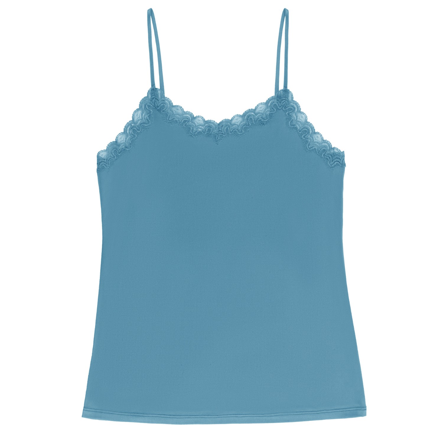 Uwila Warrior Women's Soft Silk Lace Camisole - Storm Blue In Blue