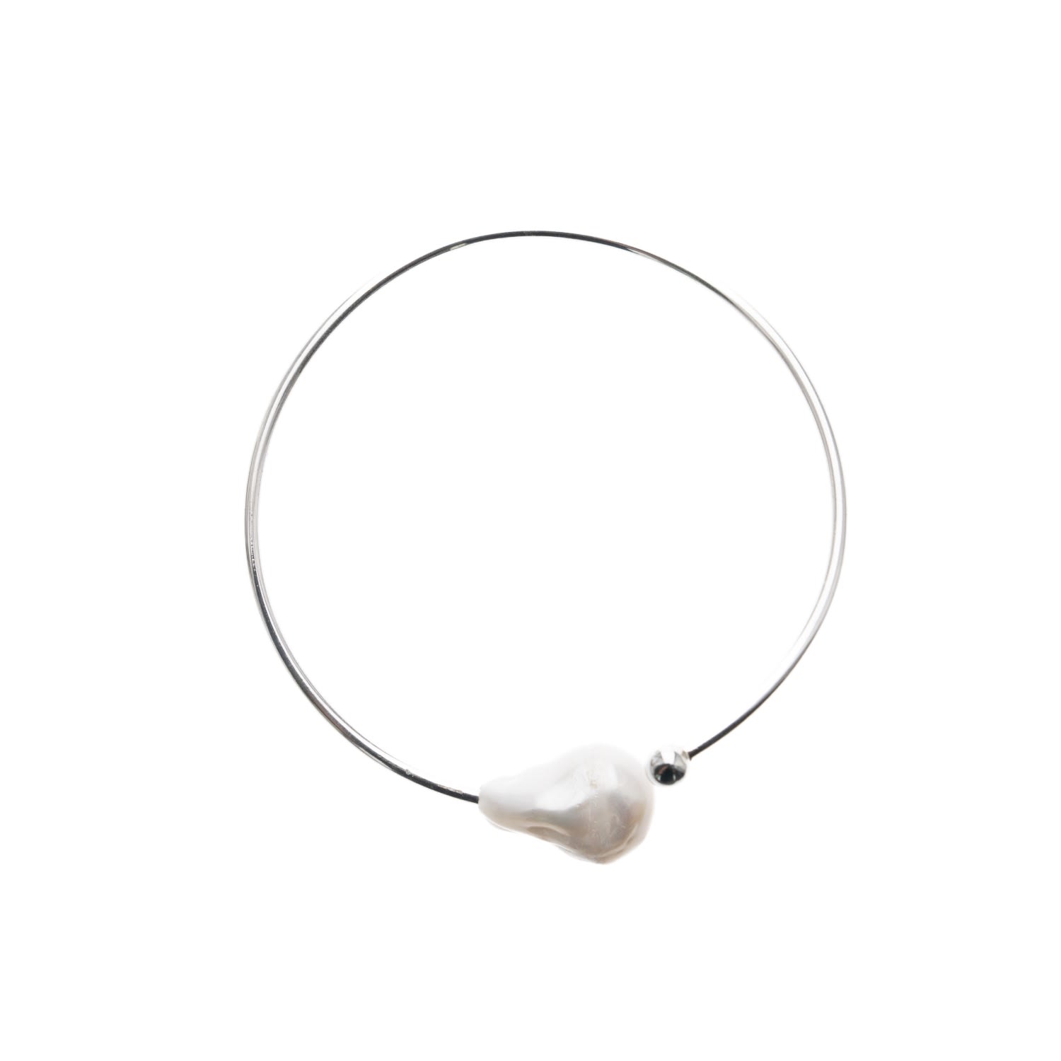Silver Moon Women's Sterling Silver Bracelet With Pearl - Moon's Tear In Silver
