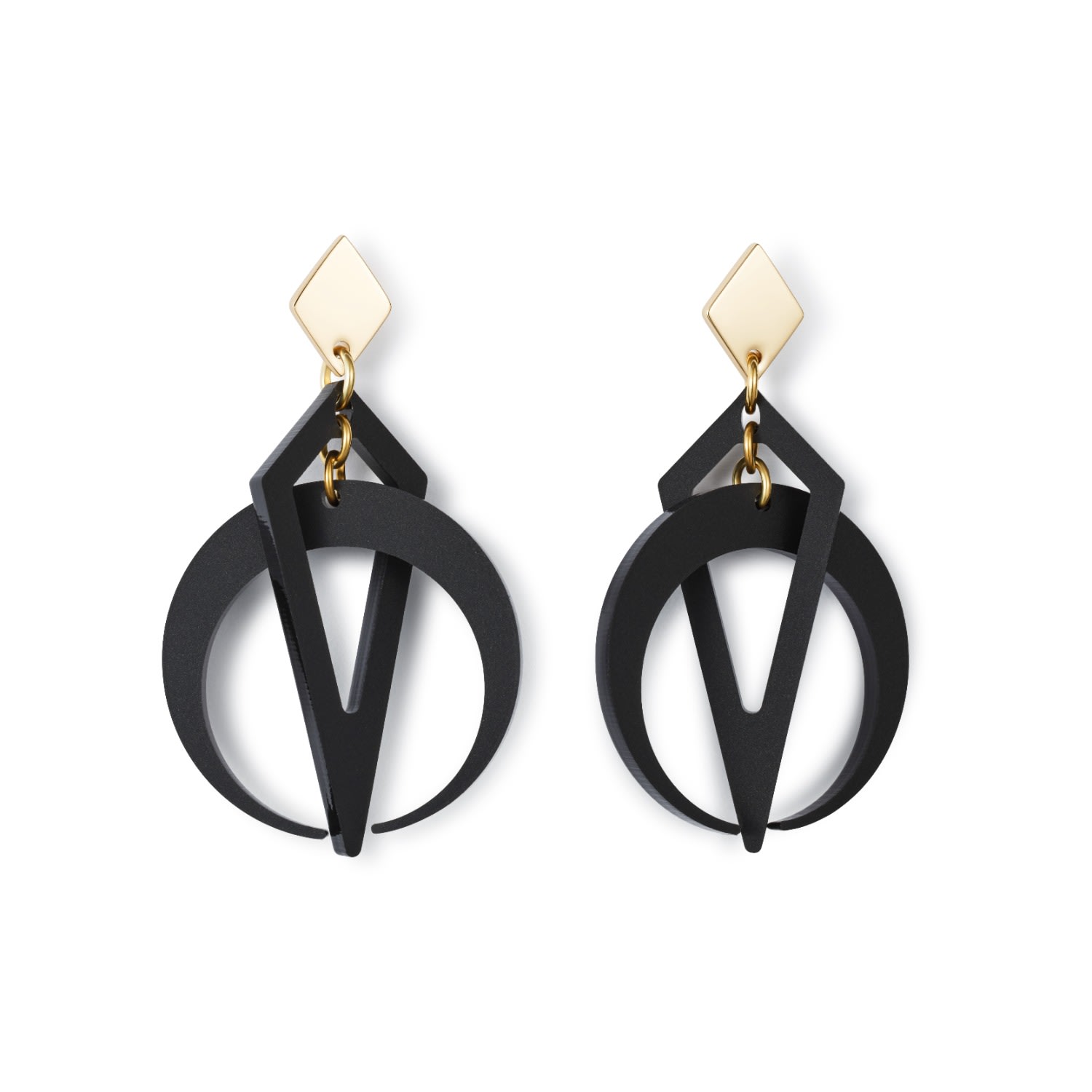 Women’s Petite Crescent Hoop Earrings - Black Toolally