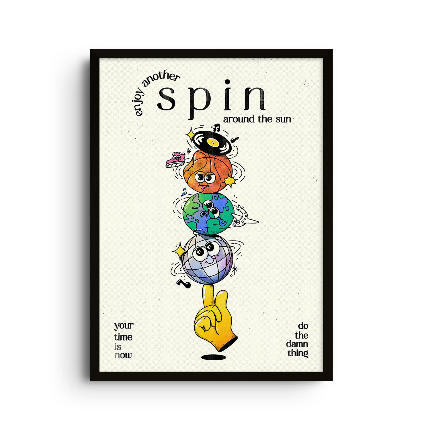 East Side Studio London Neutrals / Yellow / Orange Spin Around The Sun - Giclee Fine Art Print - Large In Yellow/orange