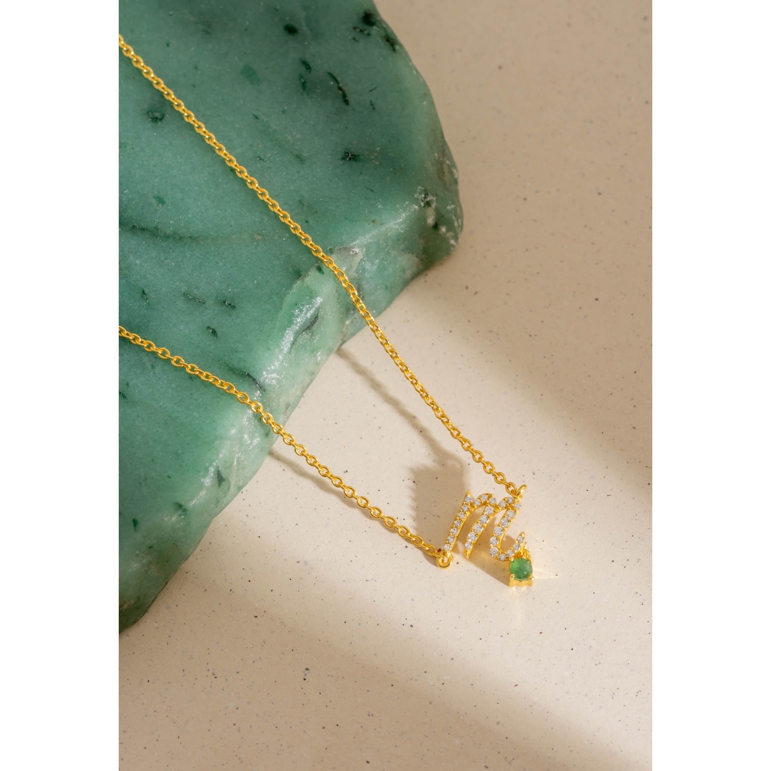 Lavani Jewels Women's Gold / White Zircon "m" Initial Necklace In Gold