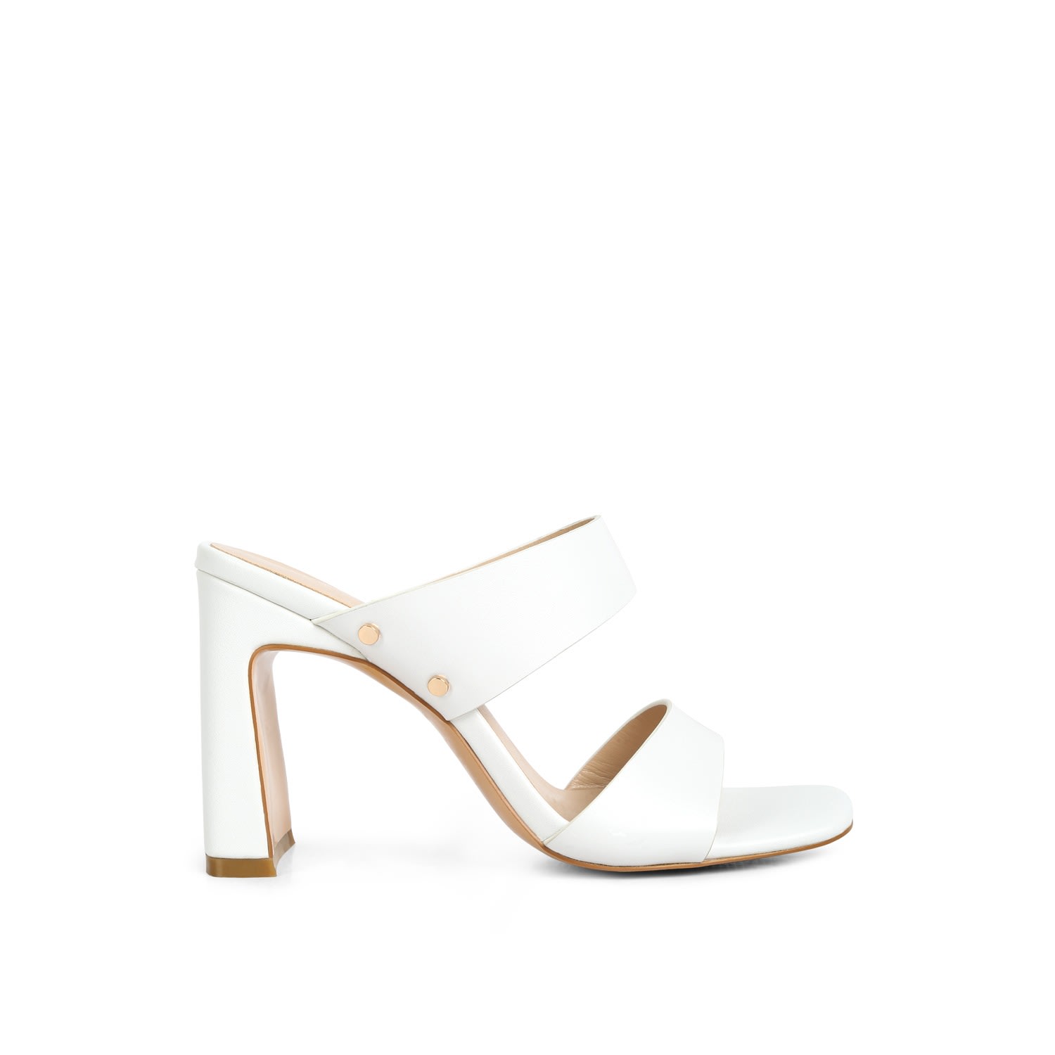 Shop Rag & Co Women's Alodia Slim Block Heel Sandals In White