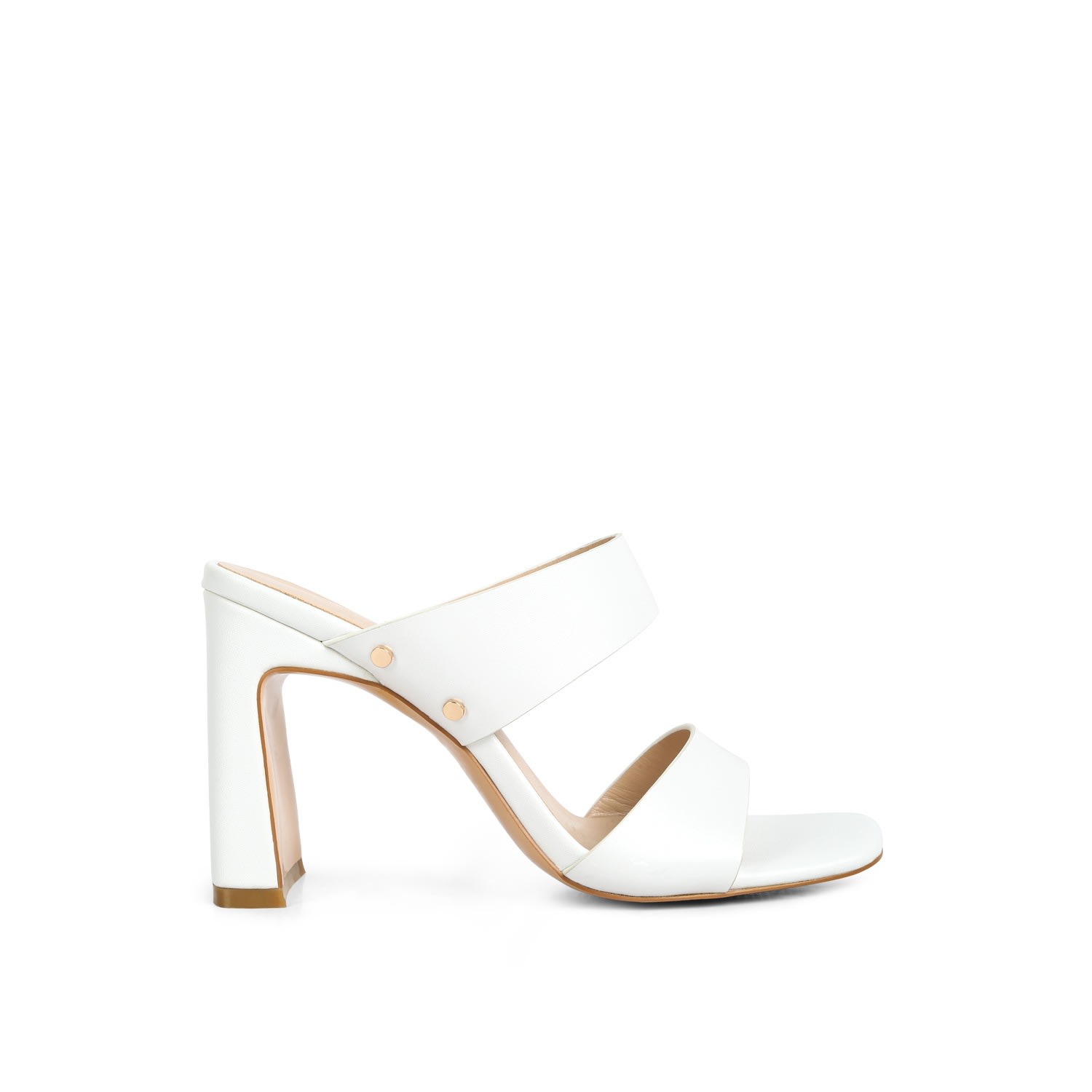 Rag & Co Alodia Slim Block Heel Sandals In White In White