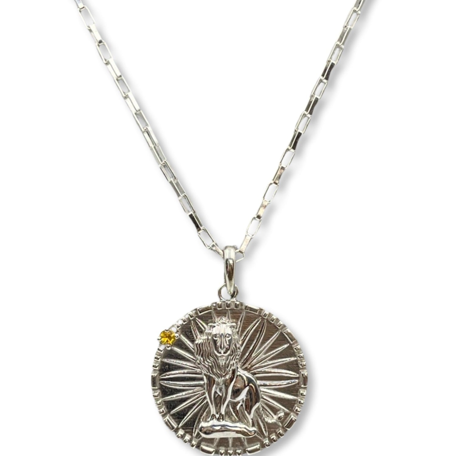 Quartz & Canary Women's Silver / Yellow Papyrus Zodiac Sterling Silver Leo In Multi