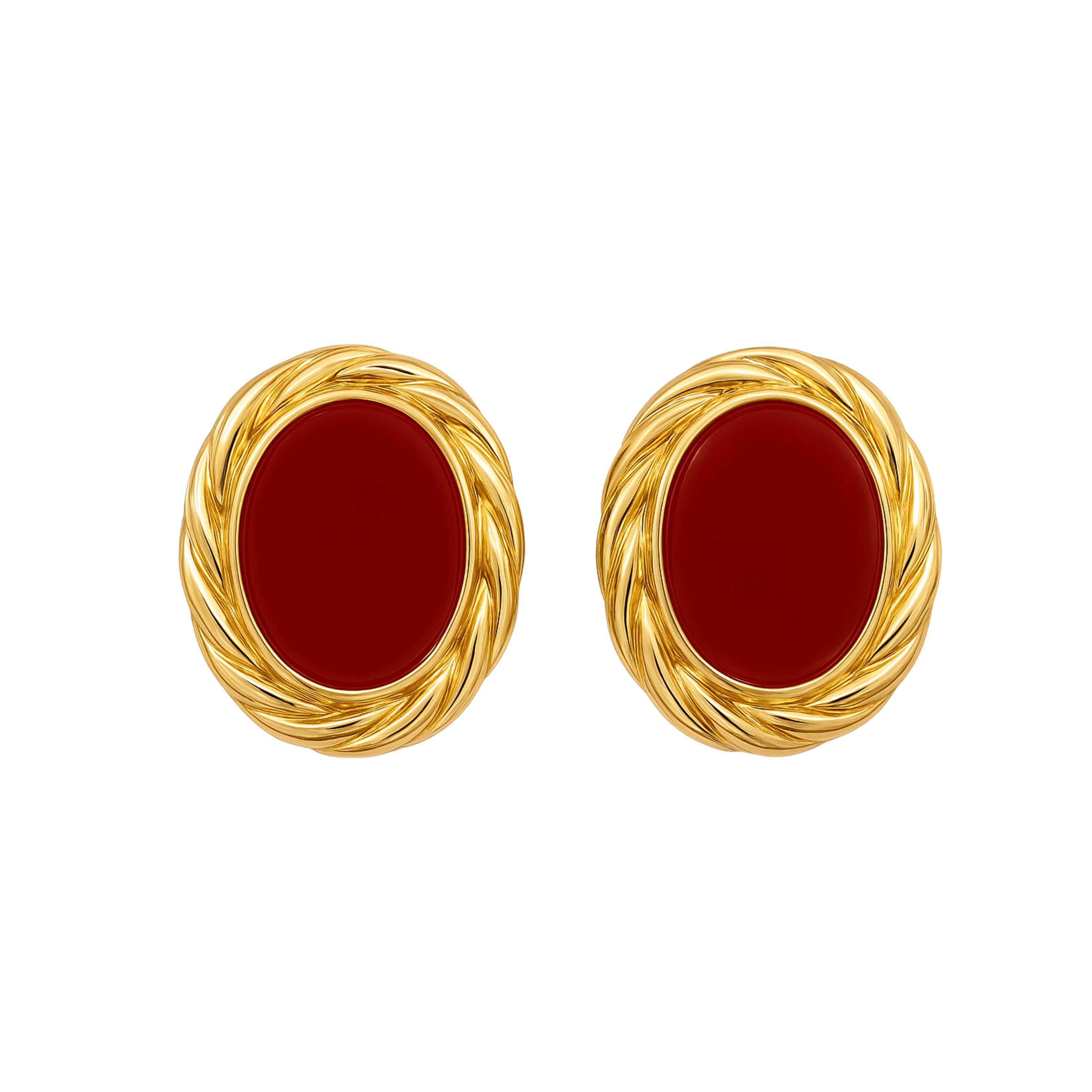 The Perfect Hoop Women's Gold / Red The Cielo Earring Red In Multi