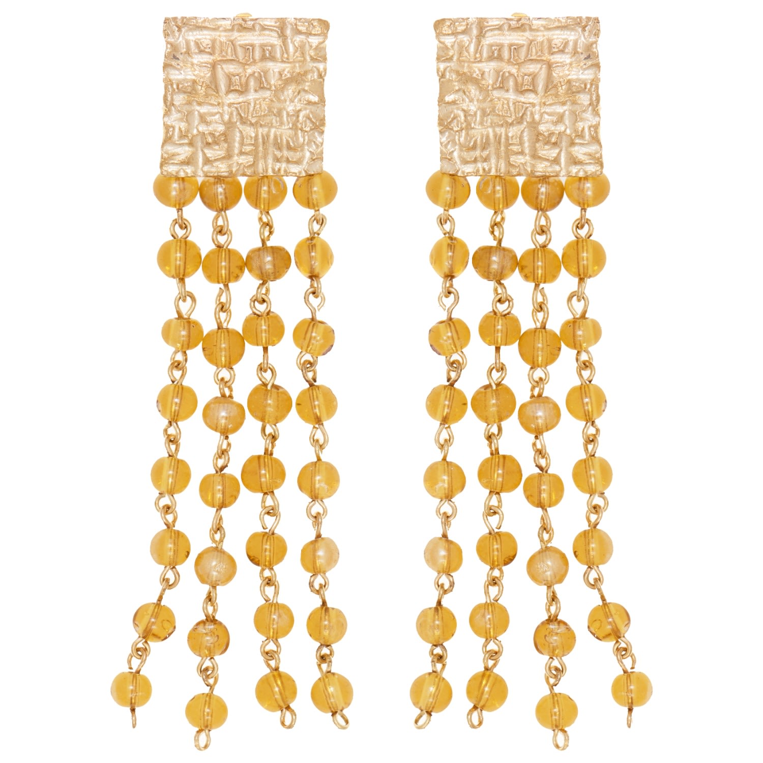 Women’s Yellow / Orange / Gold Faye Earrings In Glass Topaz Castlecliff