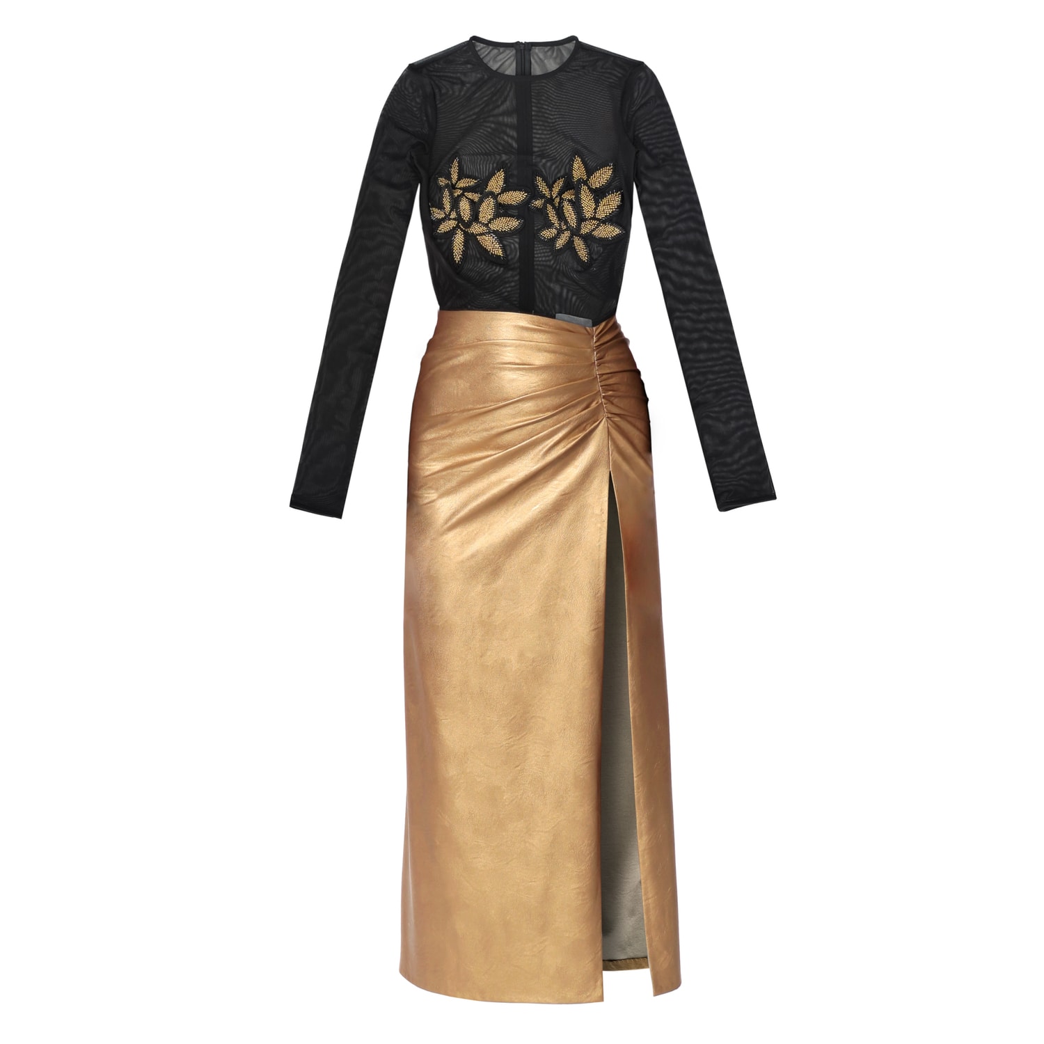 Aggi By Halewski Women's Gold / Black Tomira Gold And Black Evening Dress In Gold/black