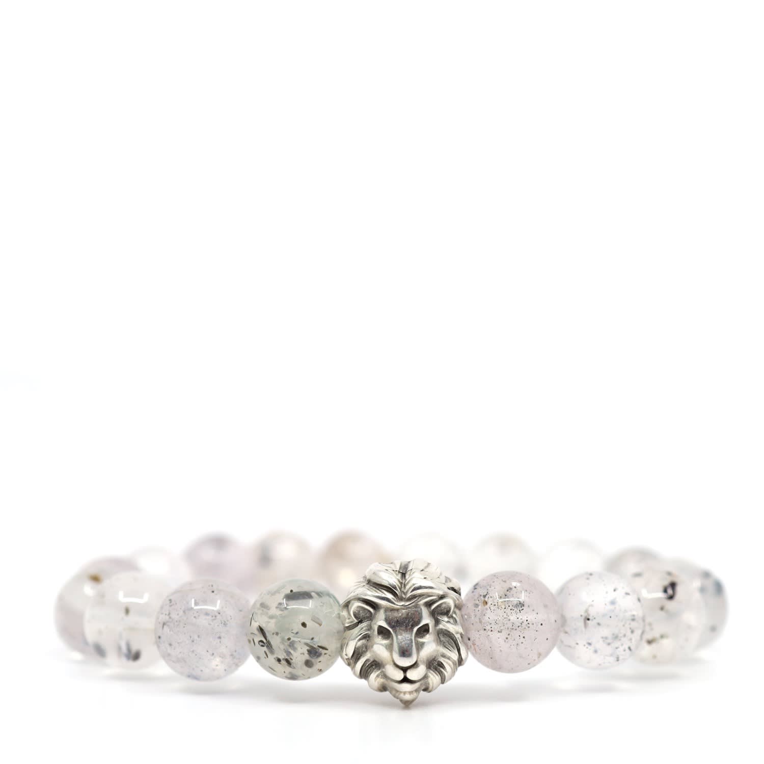Shar Oke Men's White / Black Quartz With Mica & Lion Bracelet In Multi