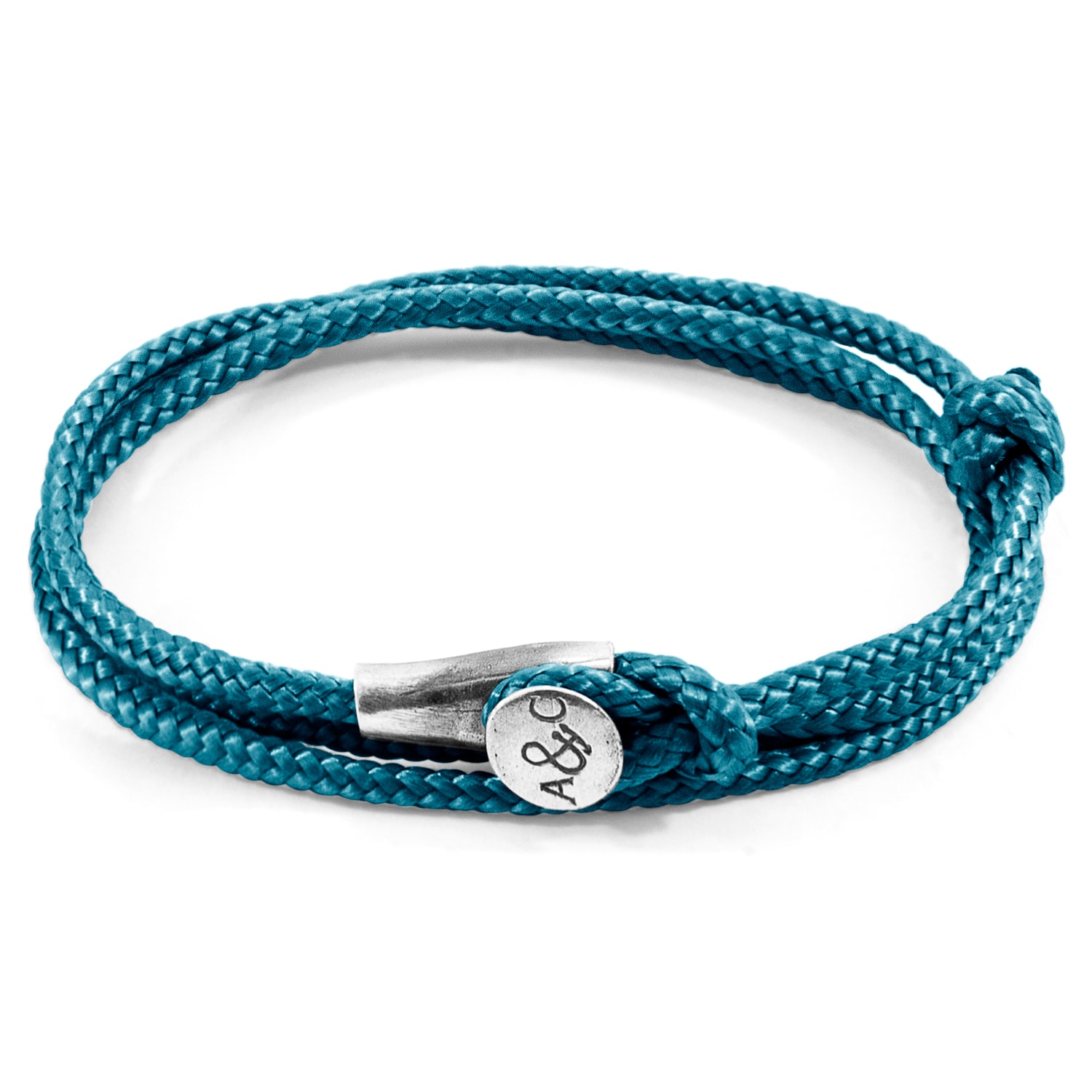 Anchor & Crew Men's Ocean Blue Dundee Silver & Rope Bracelet In Blue