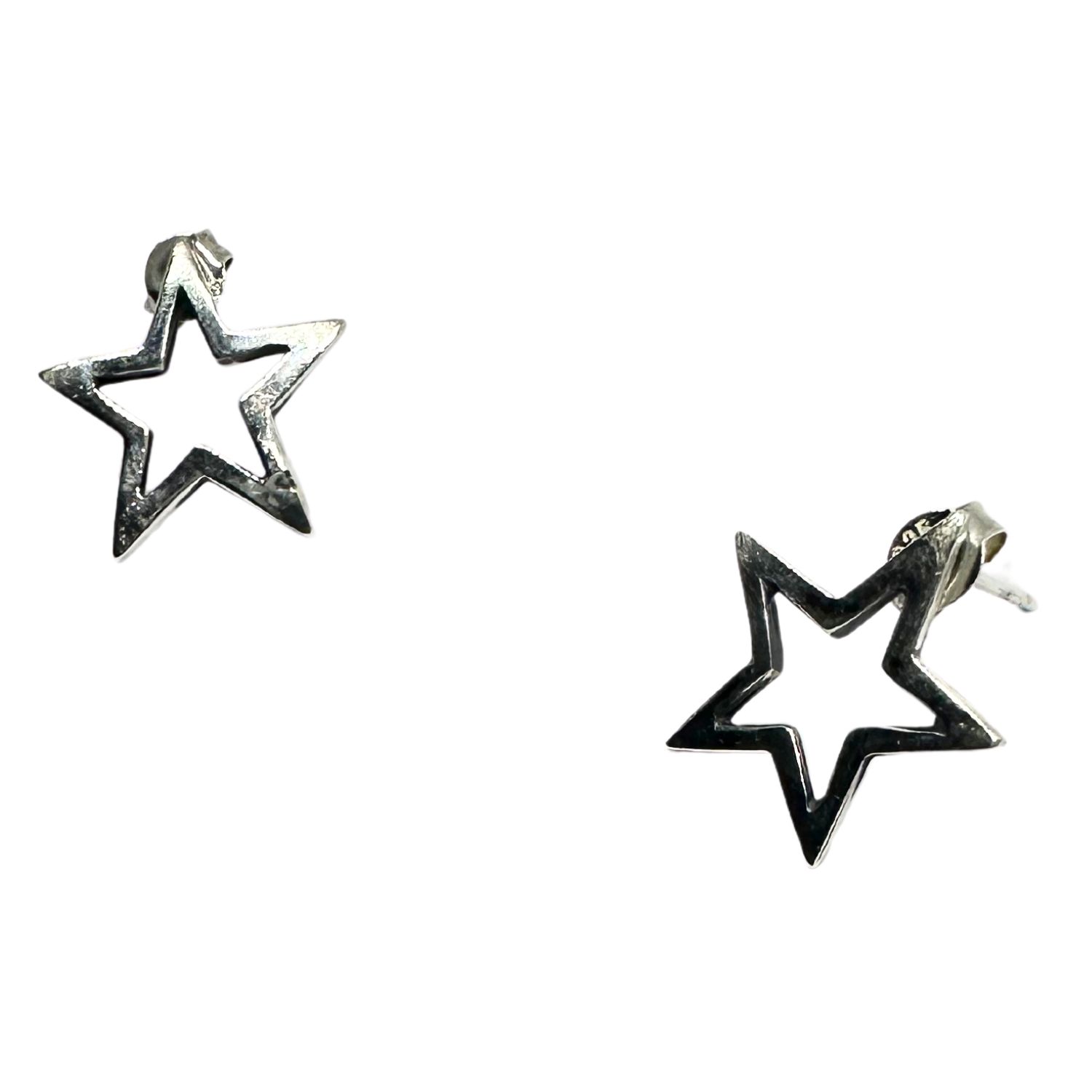Tg-jewellery By Tamara Gervasio Women's Silver / Black Star Stud Sterling Silver Earrings