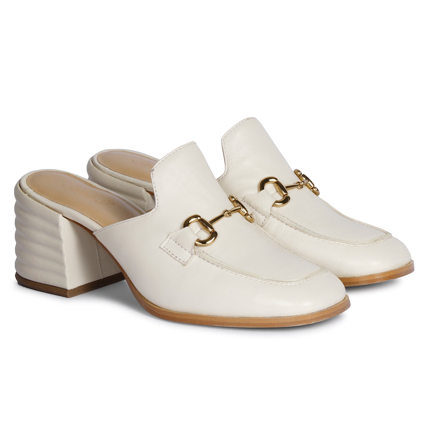 Saint G Women's Julia Off White - Heel Loafers In White