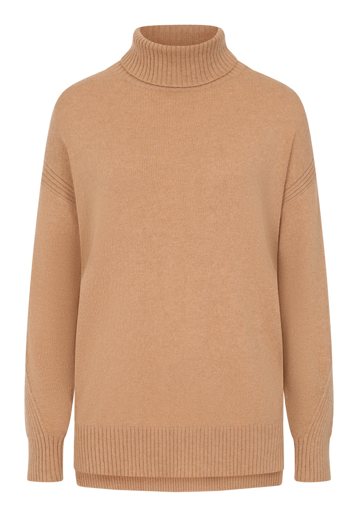 Loop Cashmere Women's Neutrals / Brown Chevron Detail Relaxed Polo Sweater In Praline In Neutral
