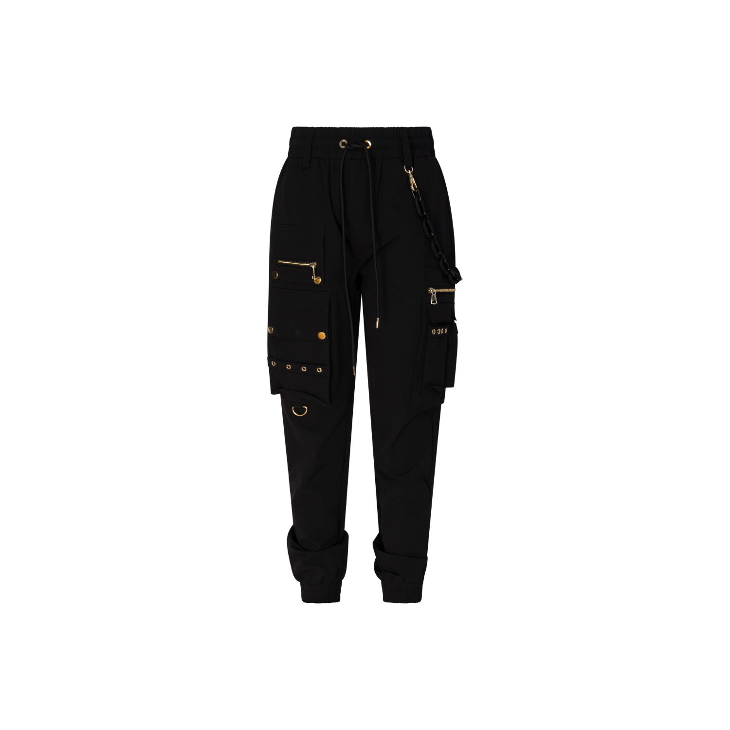 Circular Path Women's Black / Gold Cp Cargo Pant - Black-gold In Multi