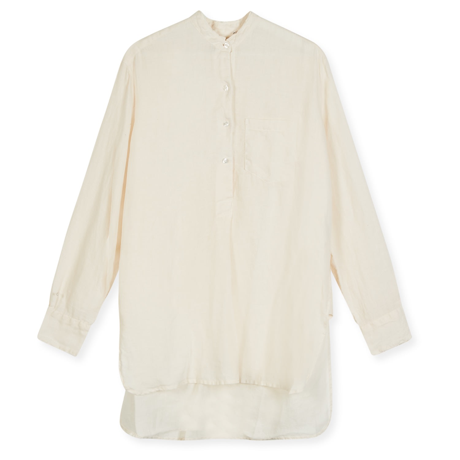 Women’s Linen Tunic Shirt - Ecru Medium Burrows & Hare