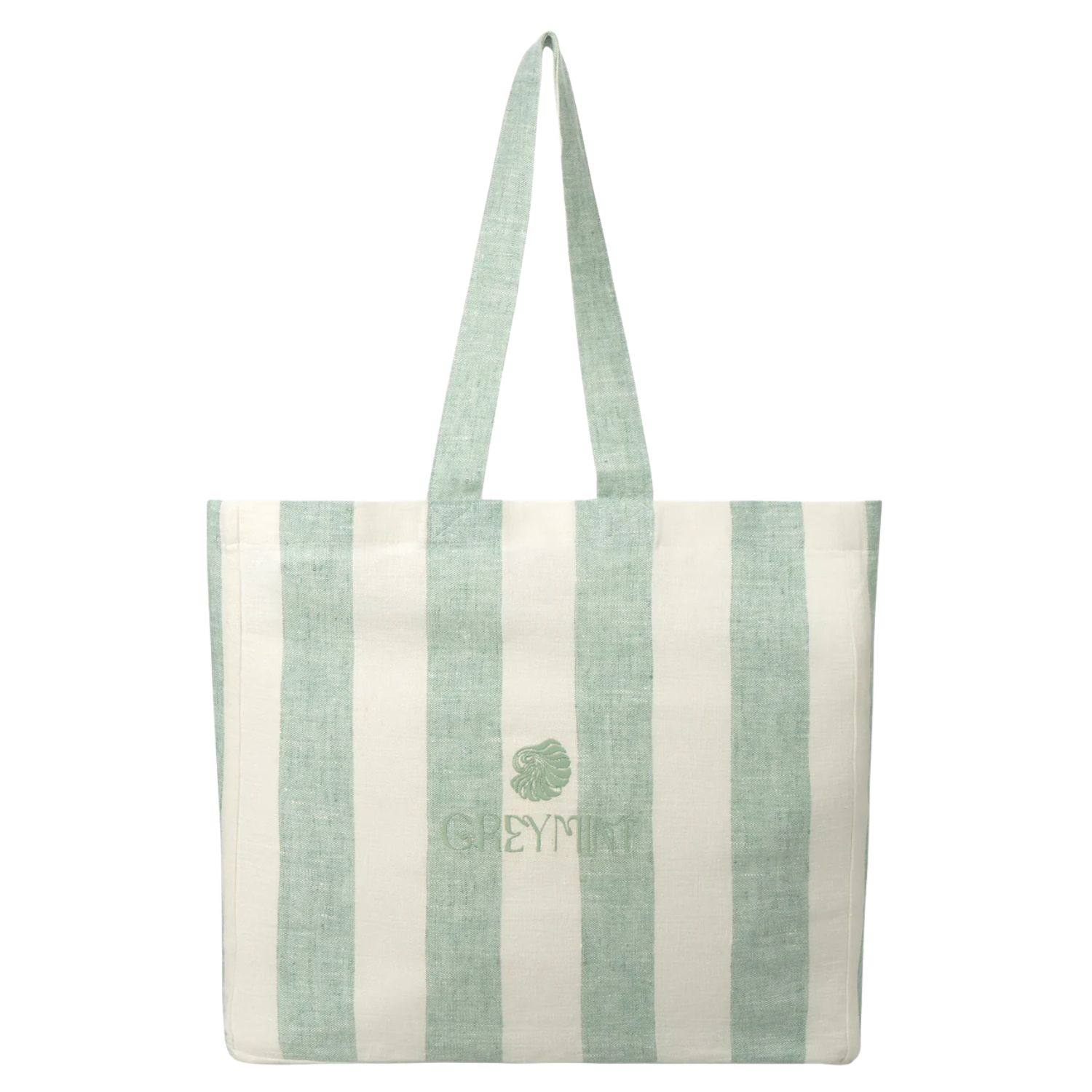 Greymint Women's Green / White  Green Striped Tote Bag In Multi