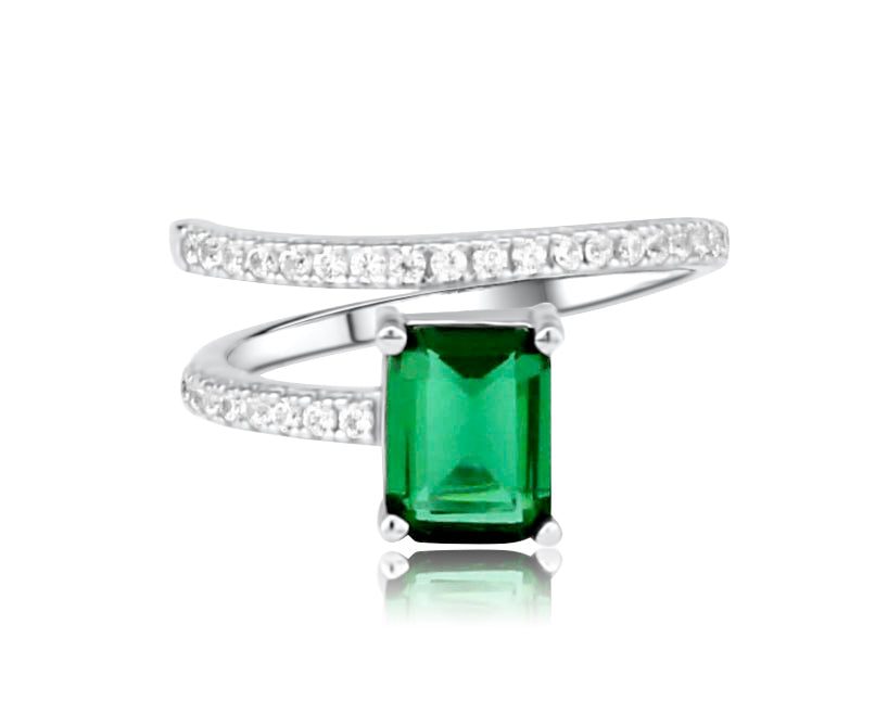 Women’s Half Way Around Emerald Statement Ring - Green Shymi