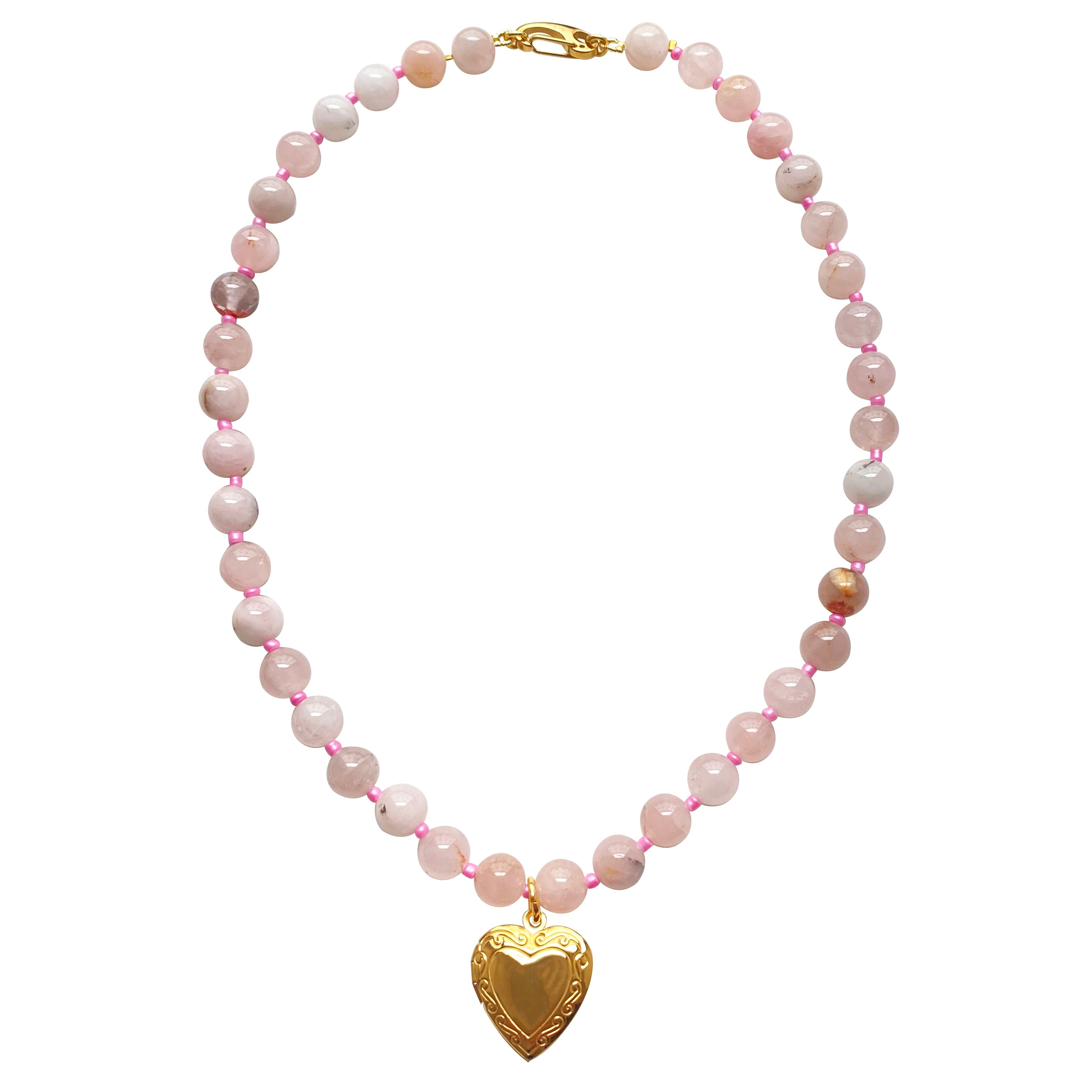 Smilla Brav Women's Gold / Pink / Purple Heart Locket Necklace