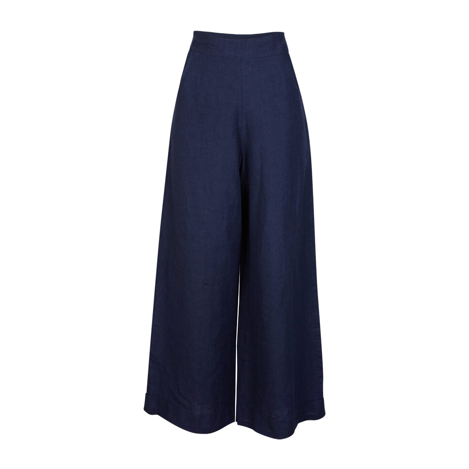 Palava Women's Josephine - Dark Navy Linen Trousers In Blue