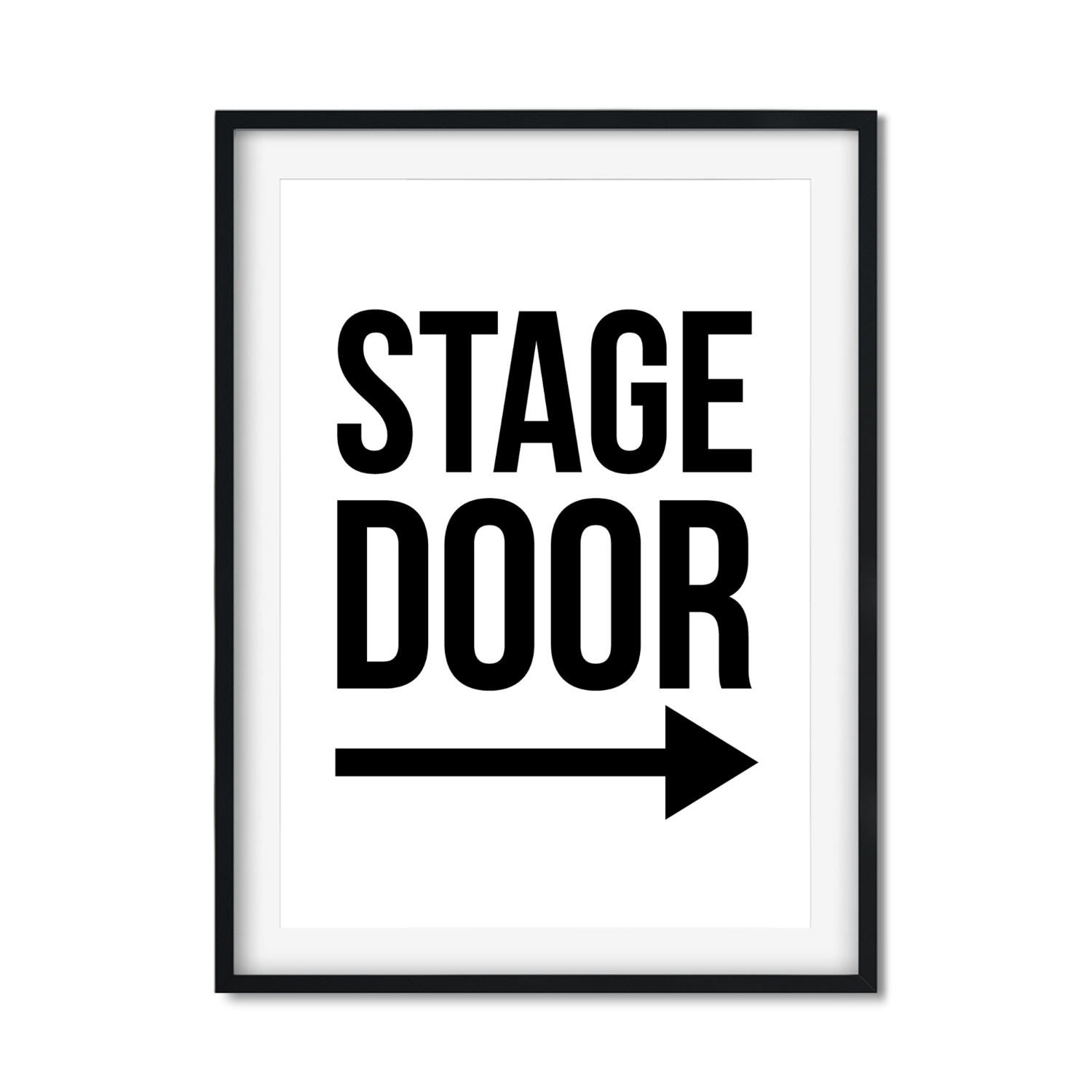 Black Stage Door - Arrow Right A3 297 X 420Mm The Native State