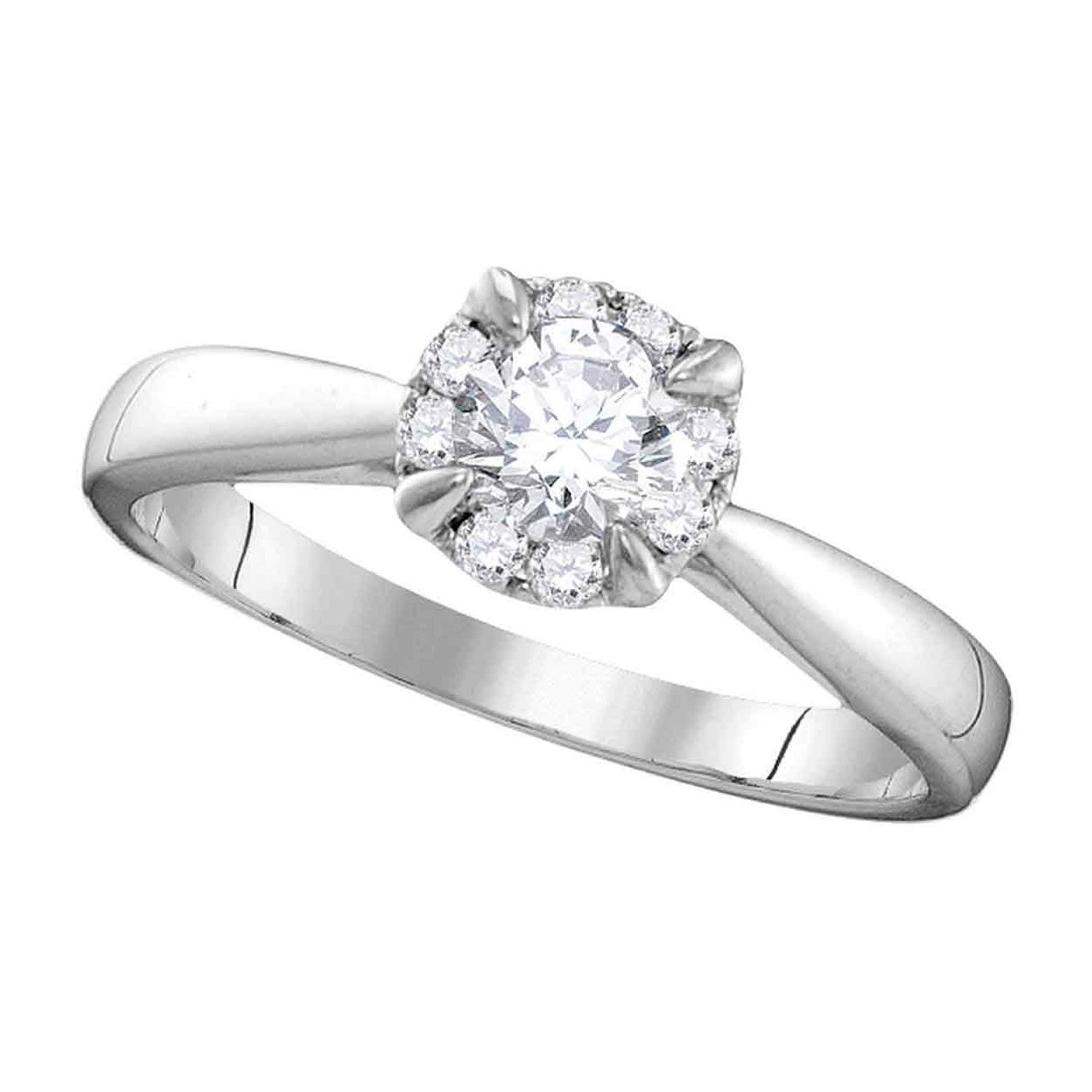 Women’s Diamond Solitaire Ring In 14Kt White Gold Cosanuova