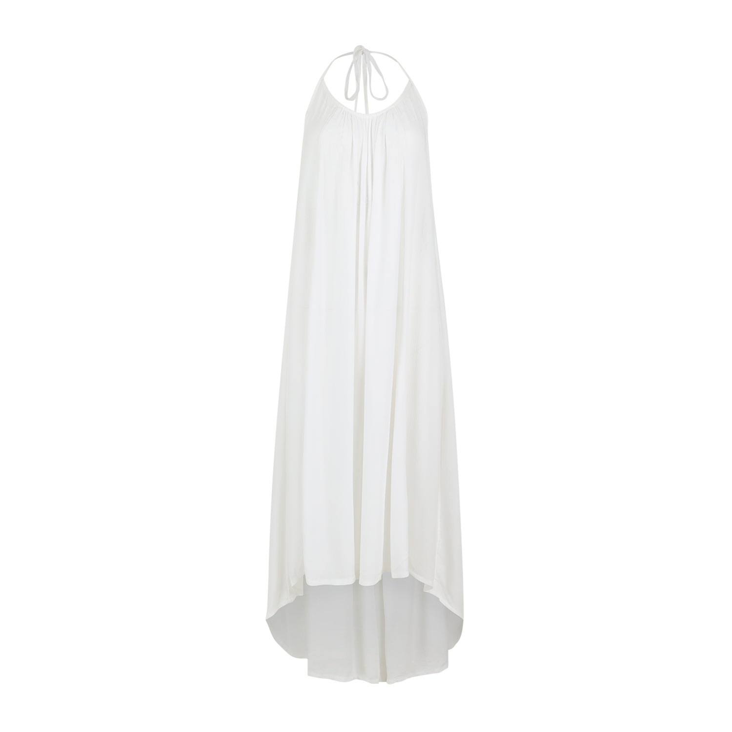 Women's Catalina Halter Backless Maxi Dress - White S/M Rocking Gypsy