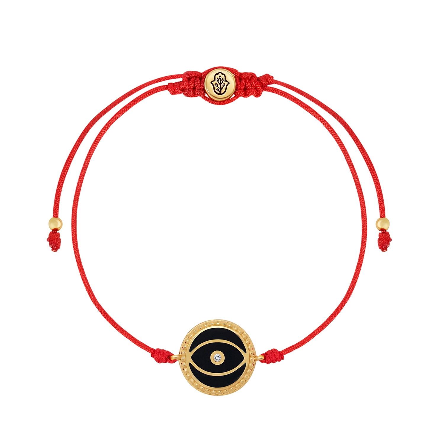 Karma And Luck Women's Red / Black Stabilizing Energy Black Onyx Evil Eye Red String Bracelet In Multi