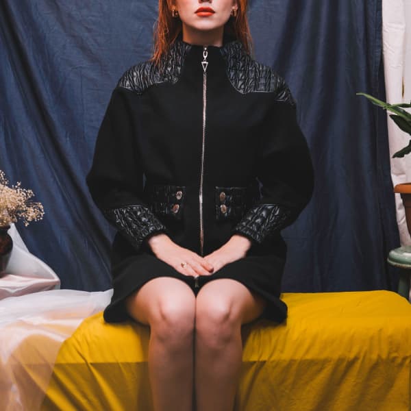 Mirimalist Angle Puff Wool Coat In Wool