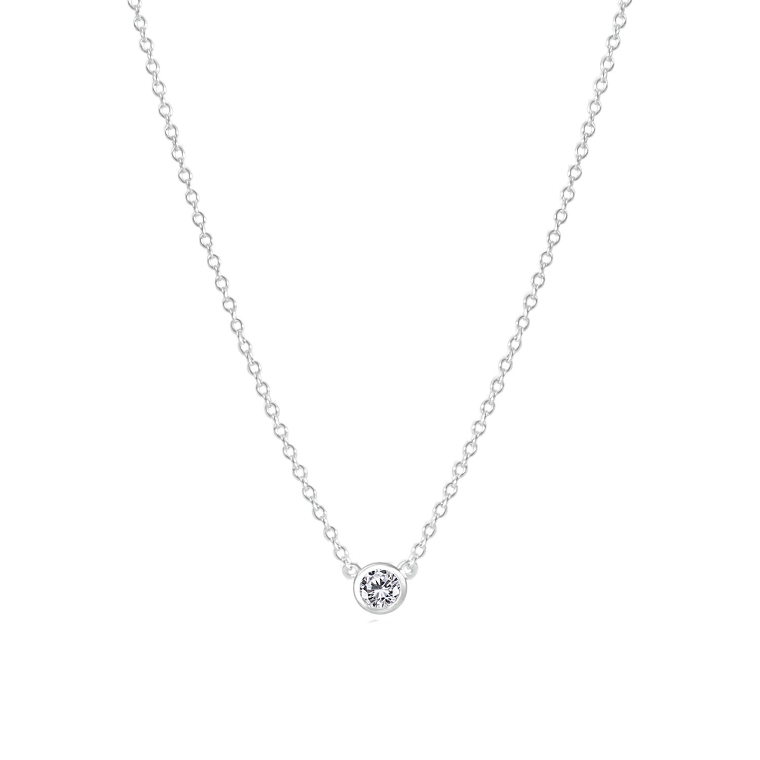 Women’s White Topaz April Birthstone Necklace Sterling Silver La Côte Club