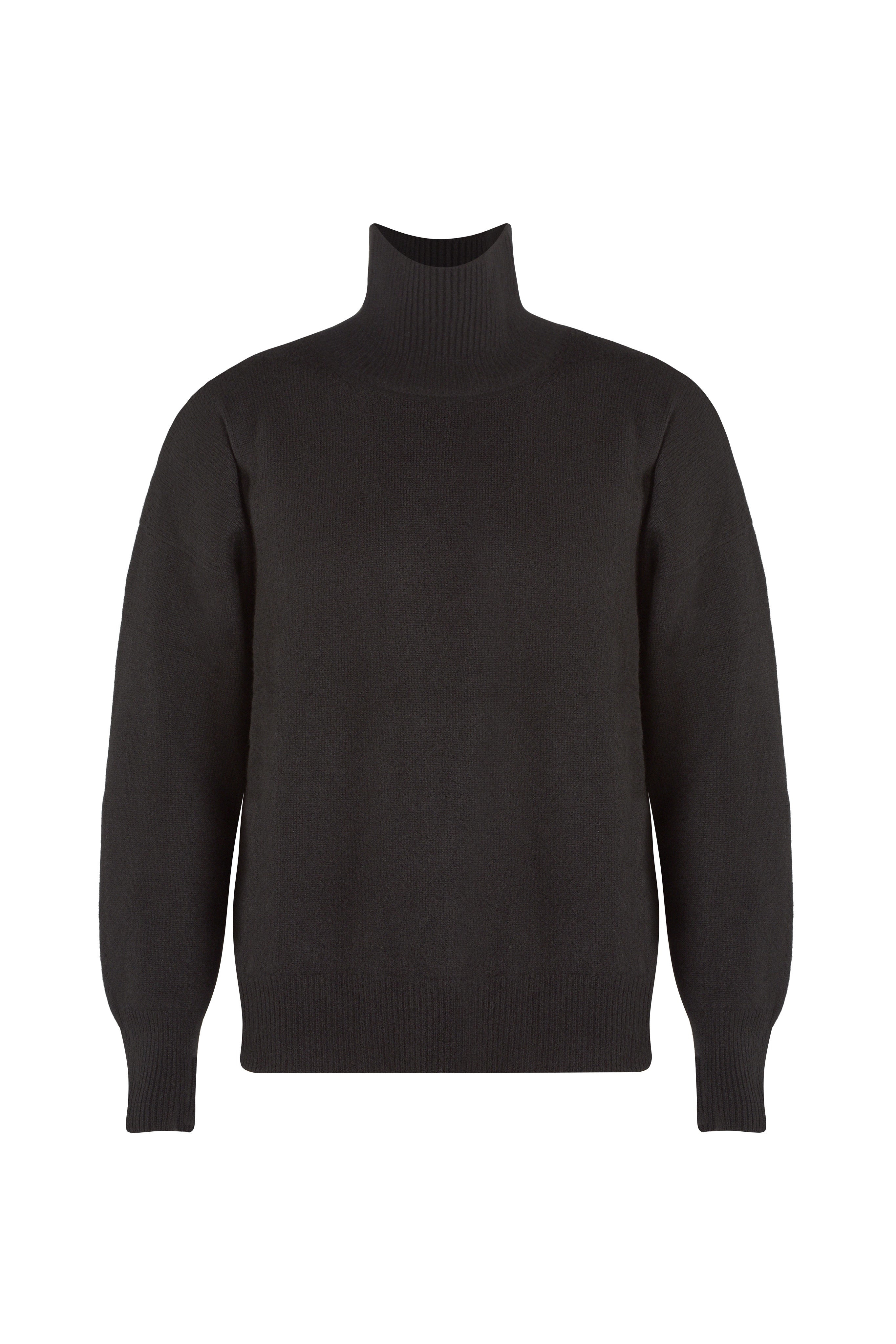 Justlove Women's Cashmere Turtleneck Boyfriend Black In Black