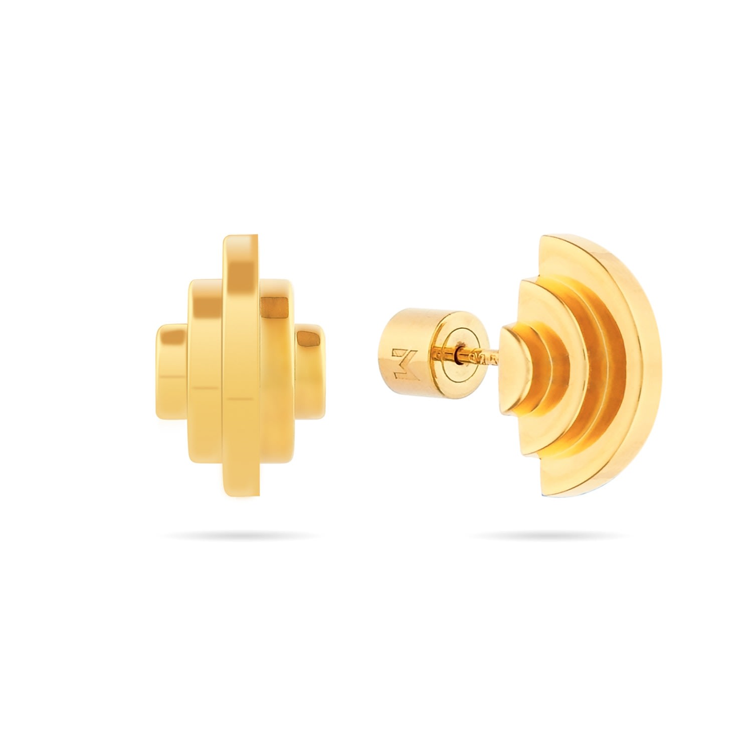 Meulien Multi Semicircle Geometric Stud Earrings In Gold